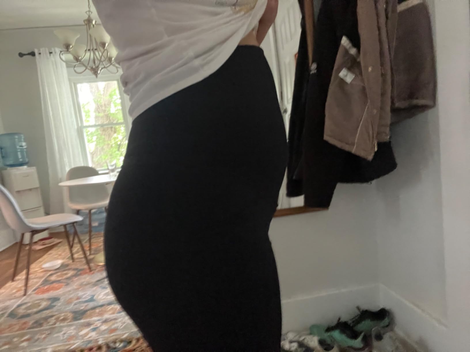 Joyaria Maternity Leggings Over The Belly Cotton Pregnancy Tight Pants Stretchy Comfy Yoga Workout Activewear customer photo 2