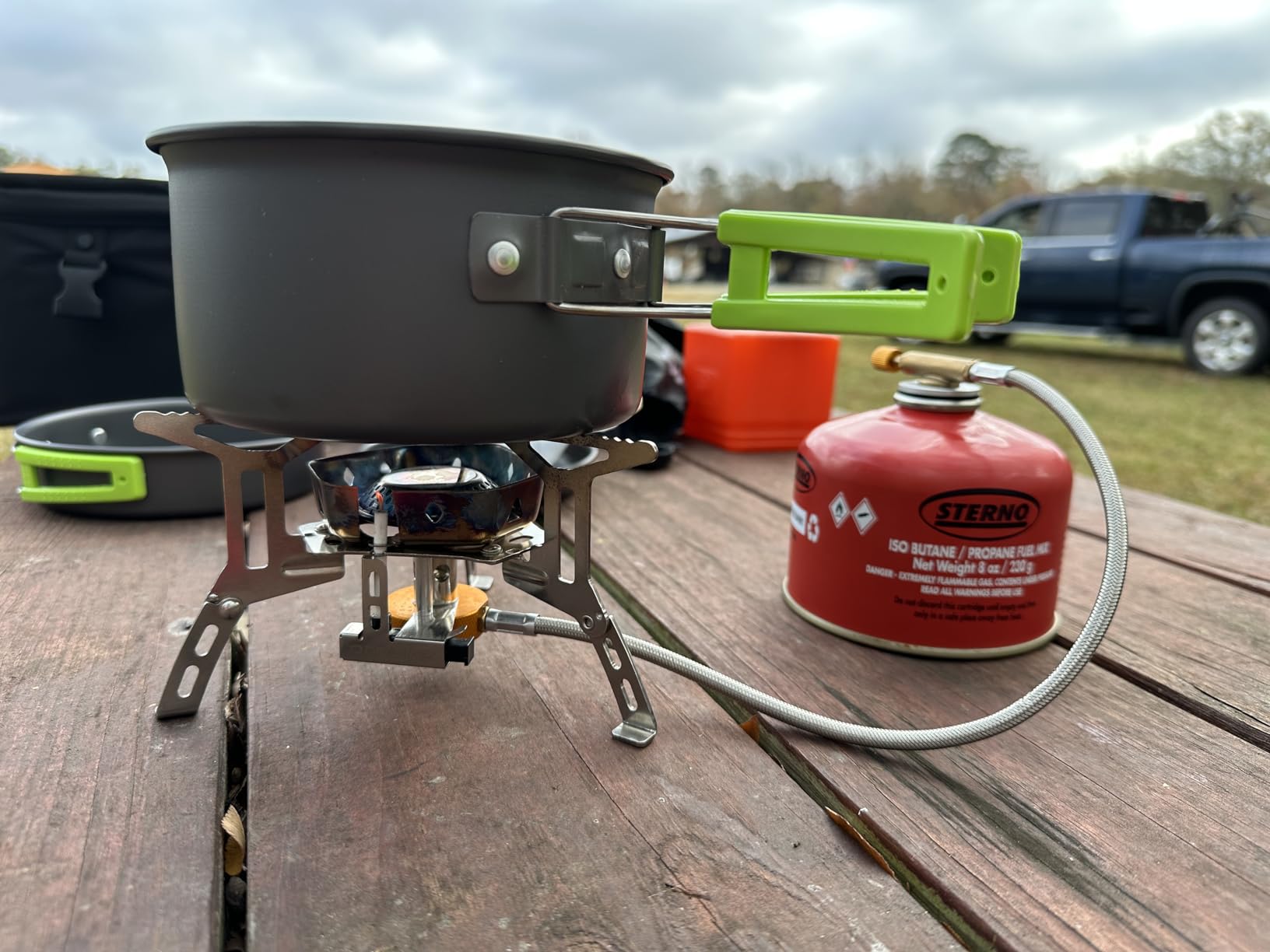 Odoland 3500W/6800W Windproof Camp Stove Camping Gas Stove with Fuel Canister Adapter, Piezo Ignition customer photo 2