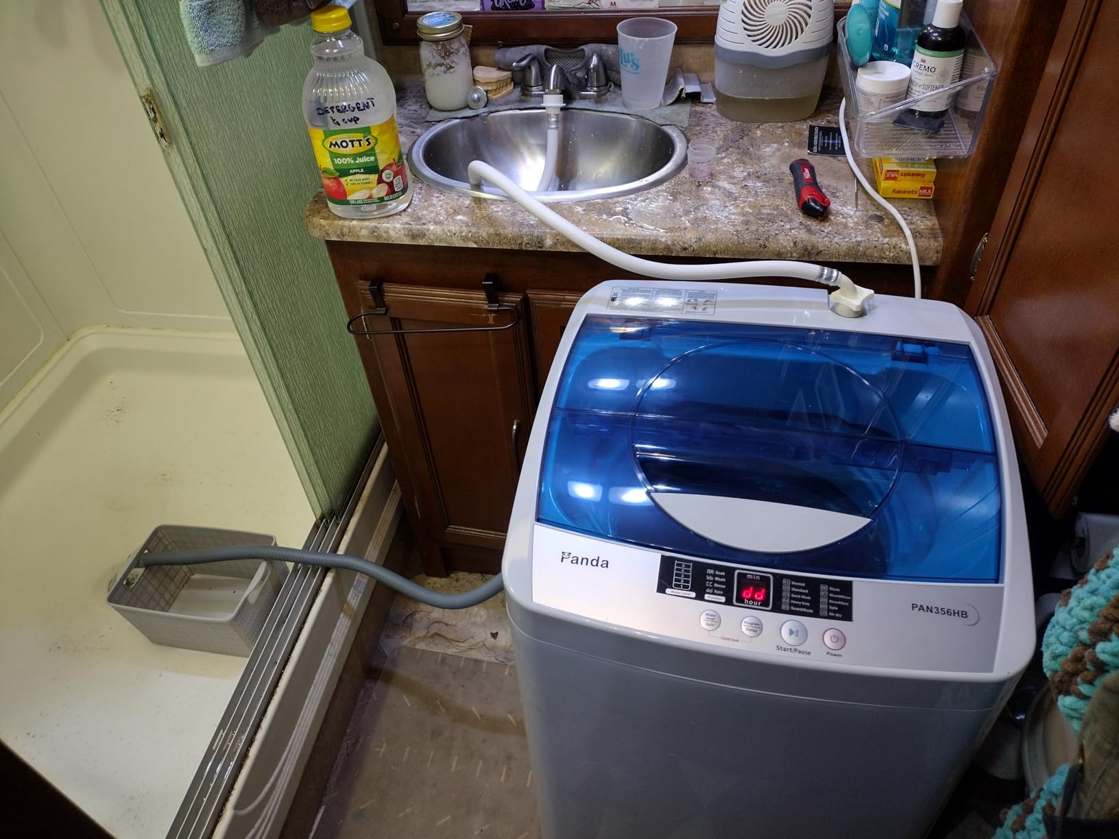Panda 1.34 Cu.ft Portable Washing Machine, Fully Automatic Laundry Washer with Built-in Drain Pump, Top Load Clothes Washer 10 LBS Load Volume for Apartment and Household, Blue Transparent Lid customer photo 1