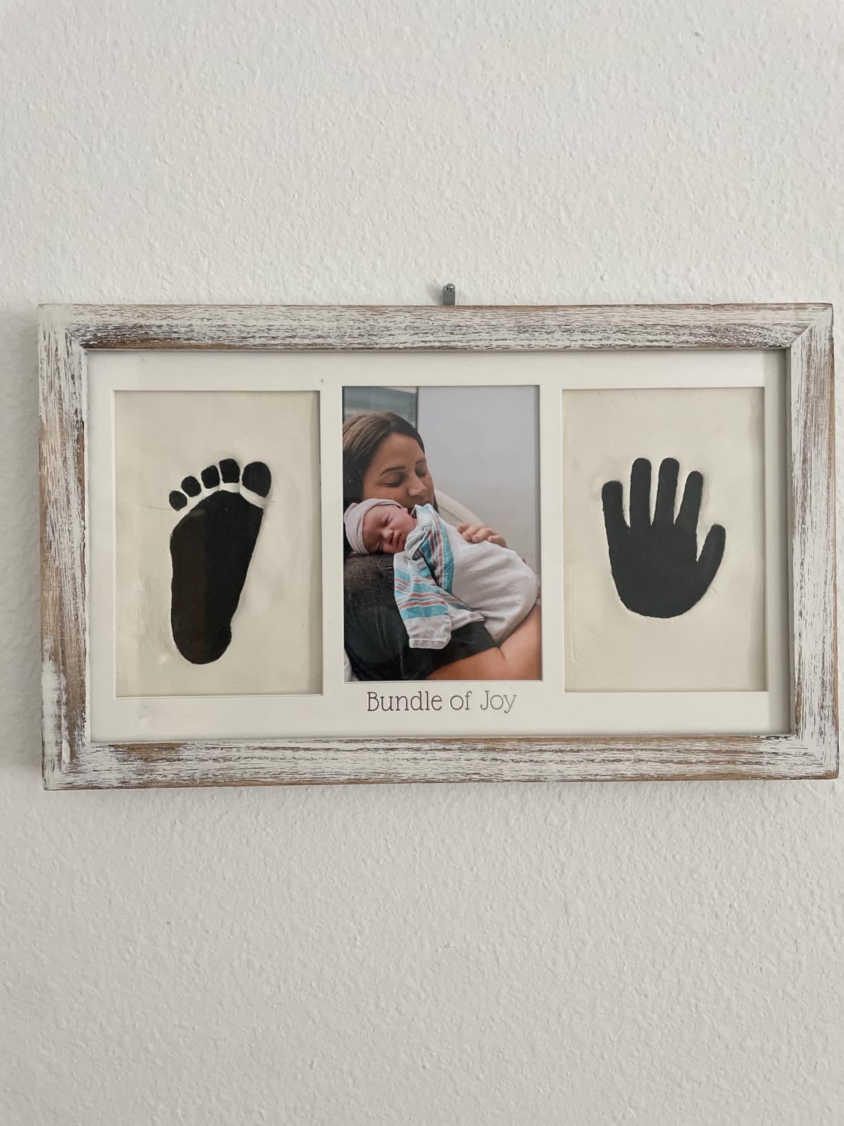 KeaBabies Baby Hand and Footprint Kit - Clay Handprint Keepsake Frame, Newborn Nursery Picture Frame, Personalized New Mom Gifts for Baby First Christmas Shower (Alpine White) customer photo 2