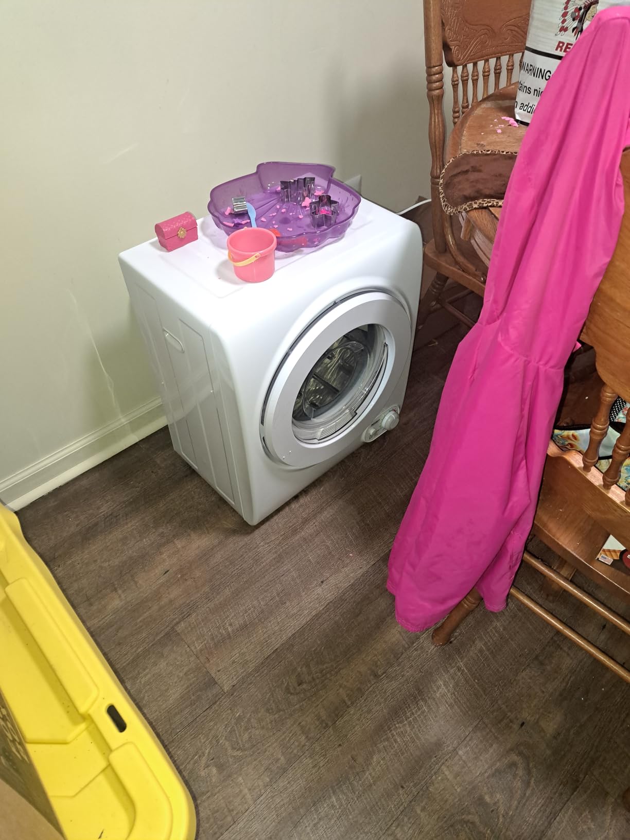 ROVSUN 110V Portable Clothes Dryer, High End Laundry Front Load Tumble Dryer Machine with Stainless Steel Tub & Simple Control Knob for Apartment, Dorm-850W, White customer photo 1