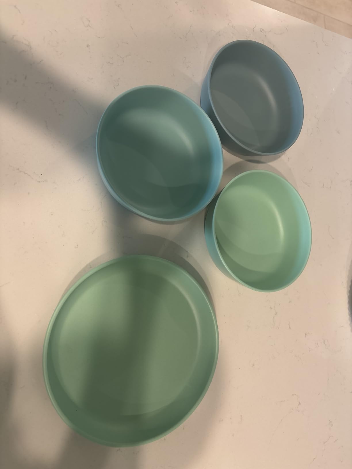 Grow Forward Bamboo Kids Plates and Bowls Sets - 8-Piece Dishwasher Safe Non Toxic Plates for Kids - Reusable Eco Friendly BPA Free Dishes Dinnerware Sets for Children - Arctic customer photo 1