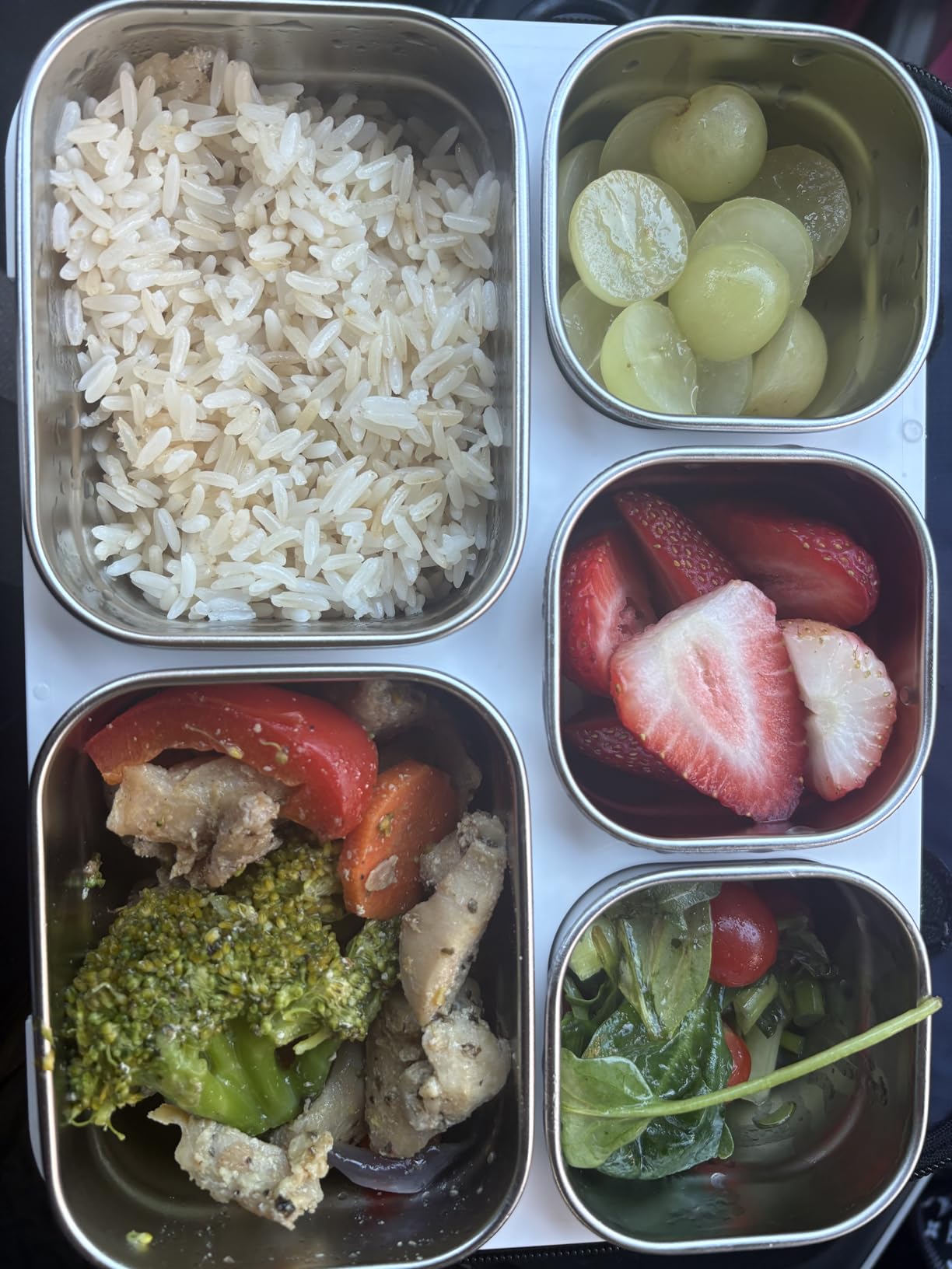 Lunch Box Stainless Steel Bento for Kids Adults Leakproof BPA-Free with Lunch Bag Metal Lunch Containers Tray 5-Compartment with Fork for Boy Food Snack Containers for School Outdoors Navy-Blue customer photo 1