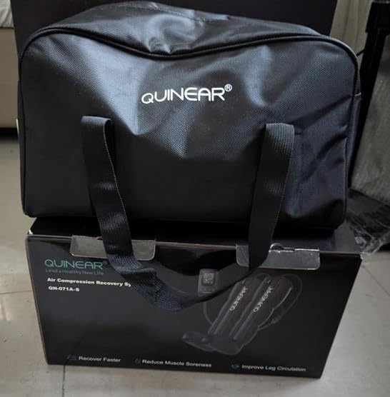QUINEAR Air Compression Recovery System, Sequential Device for Massage Therapy, Foot and Leg Recovery Boots to Improve Circulation for Athletes, FSA-HSA Eligible (Medium) customer photo 2