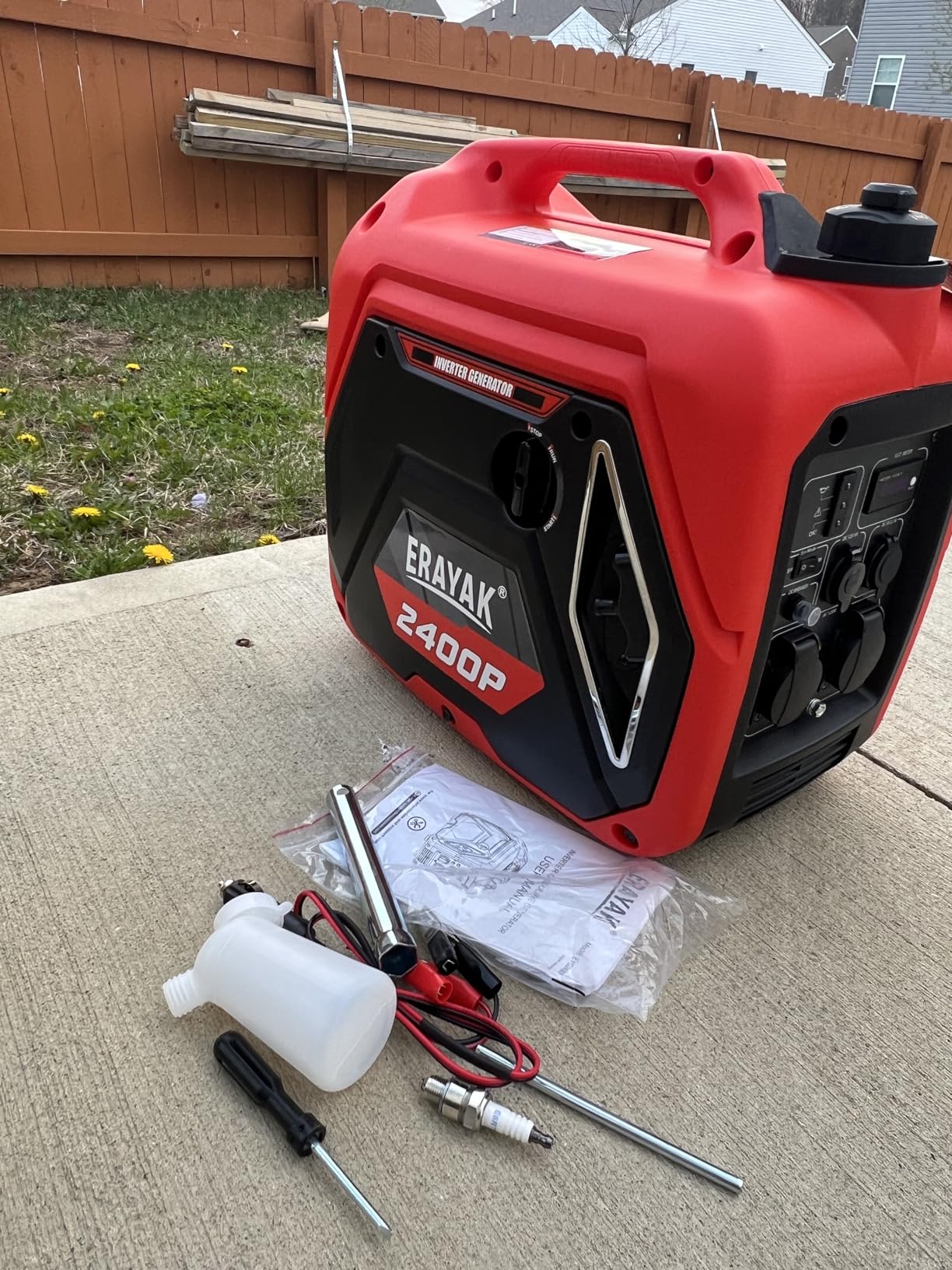 ERAYAK 2400W Portable Inverter Generator for Home Use, Super Quiet Small Generator for Camping Outdoor Emergency Power Backup, Gas Powered Engine, EPA, ECO Mode customer photo 2