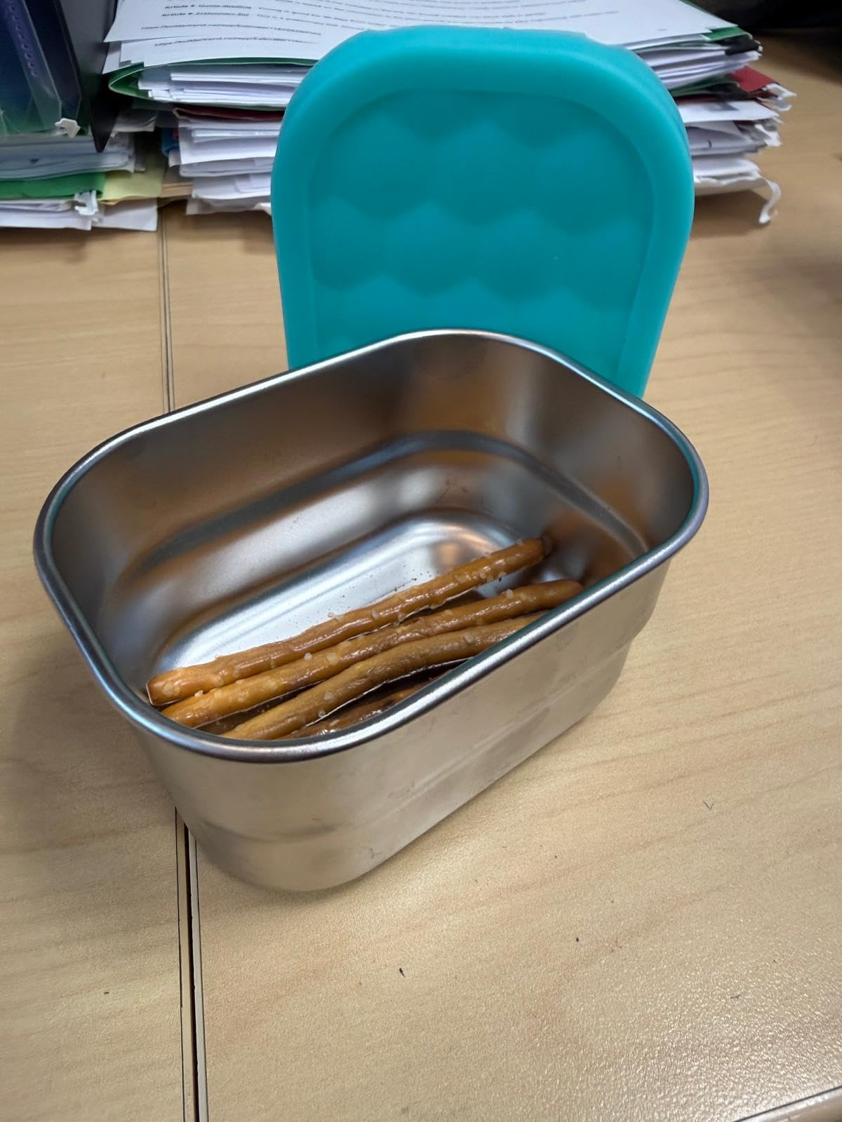 Tanjiae 3 CUP+1 CUP Stainless Steel Lunch Snack Containers Set | Leak Proof 304 Stainless Steel Food Containers with Silicone Lids - Perfect Metal Lunch Box for School and Daycare (25oz+8oz*2) customer photo 1
