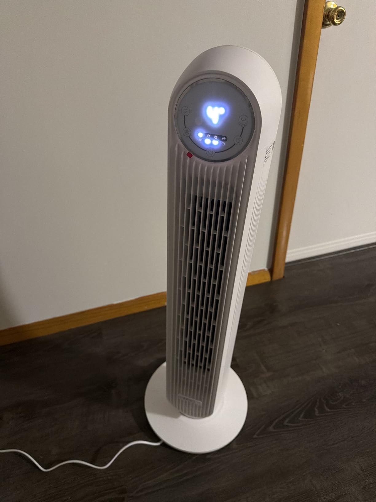 DREO Tower Fan for Bedroom, 25ft/s Smart Standing Fans, 90° Oscillating Floor Fan with 4 Modes, 4 Speeds, 8H Timer, 28dB, Bladeless, Remote, Works with WiFi Voice Control customer photo 2