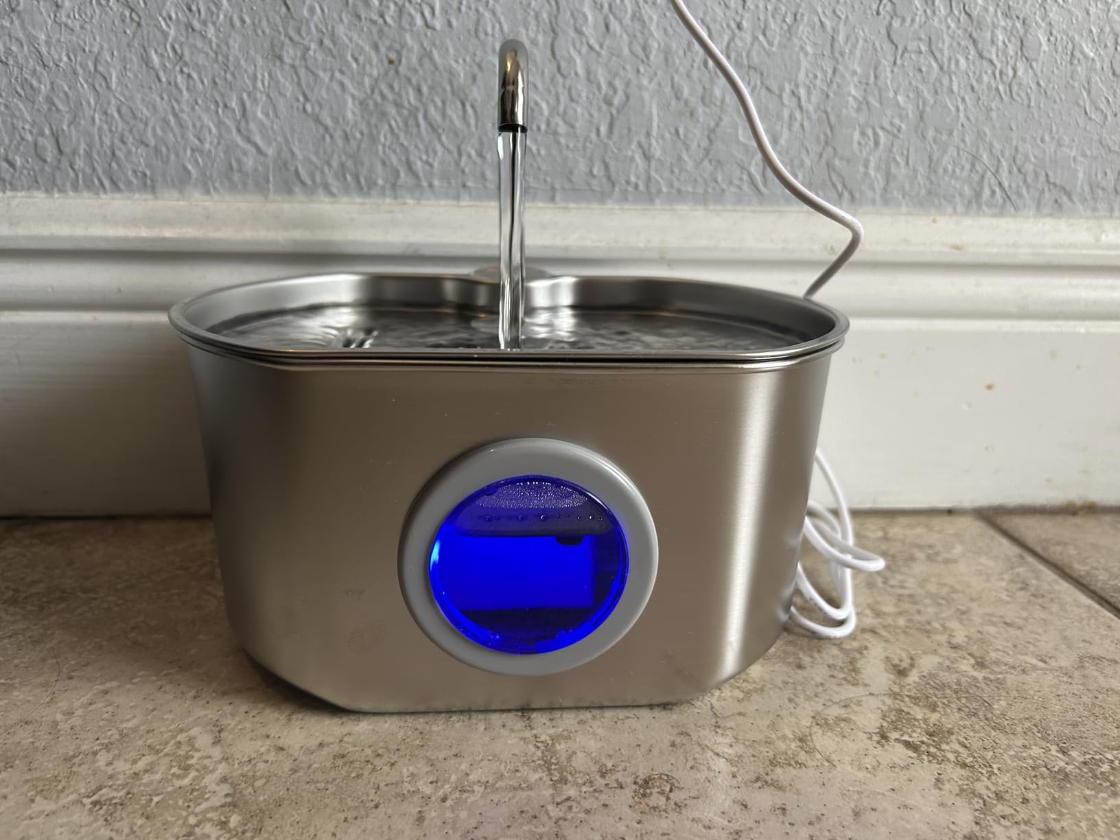 Cat Water Fountain Stainless Steel: 109oz/3.2L Cat Fountain for Drinking - Pet Water Fountain Inside - Automatic Dog Watering Dispenser Bowl - Pet Feeding & Watering Supplies - Water Level Window customer photo 2