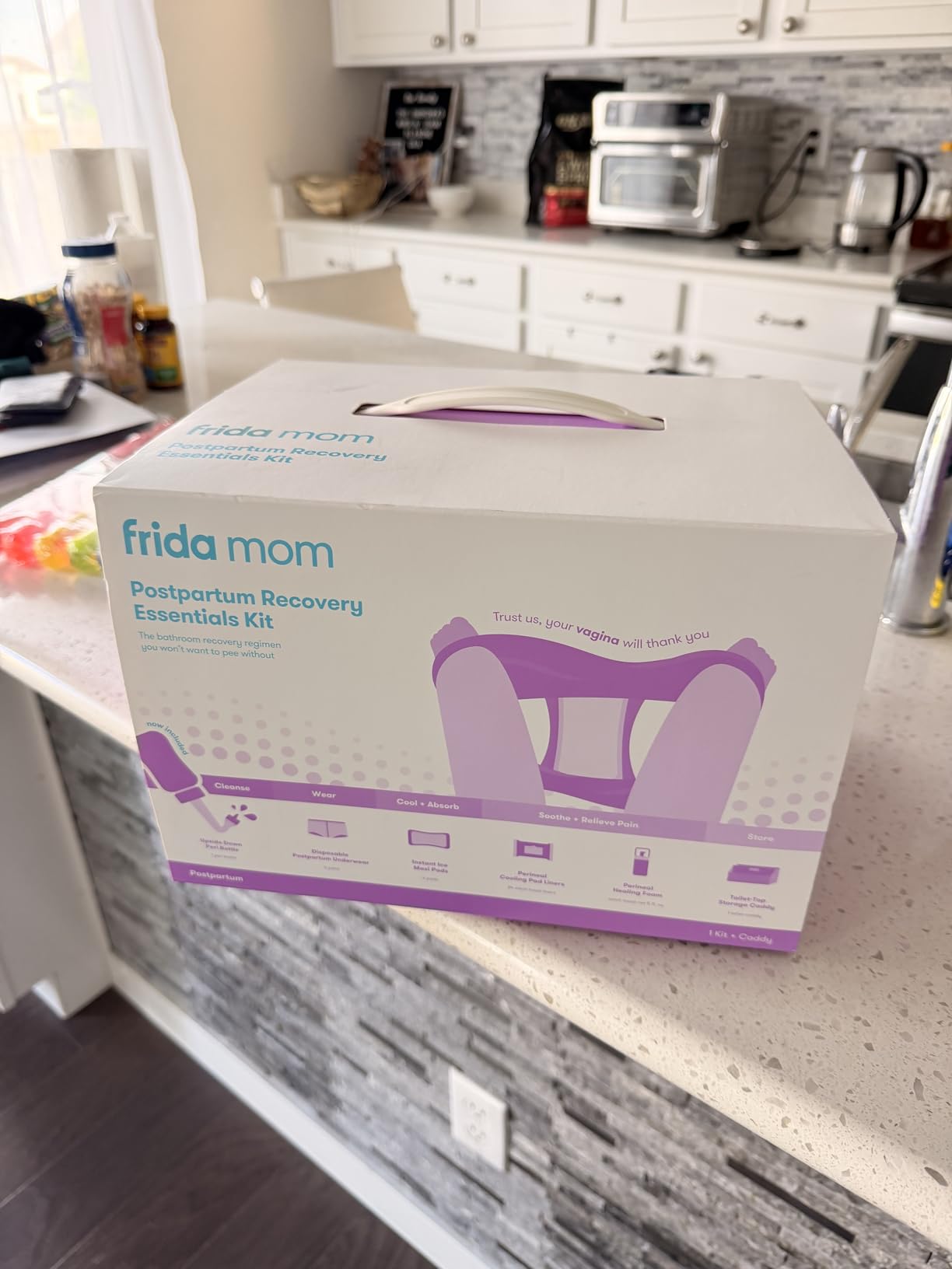 Frida Mom 11pc Postpartum Essentials Kit Gift Set, Hospital Bag Must Haves for New Mom, Includes 4 Disposable Postpartum Underwear, 4 Ice Maxi Pads, Perineal Healing Foam & 24 Pad Liners & Peri Bottle customer photo 1