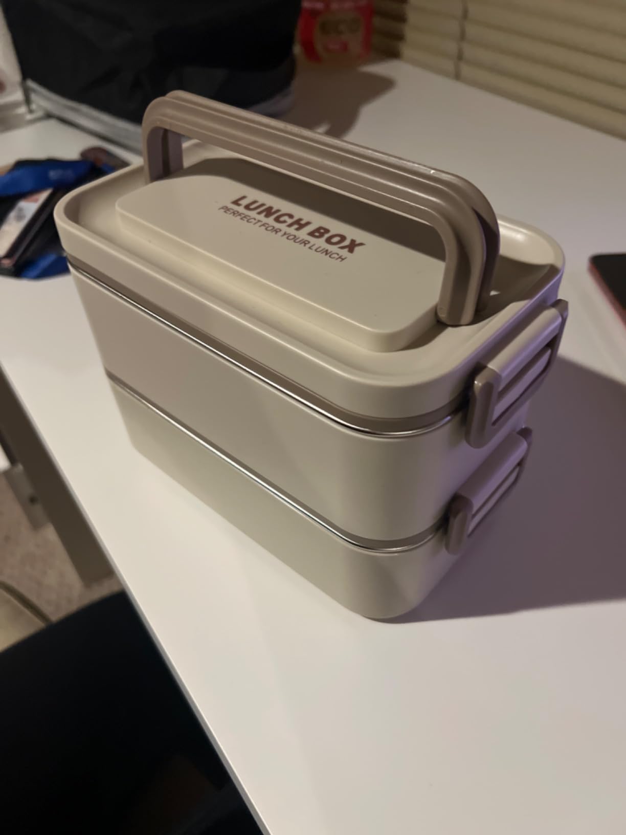 Bento Box Adult Lunch Box, Stackable 2 Layer 304 Stainless Steel Lunch Container for Adults Kids Office, 2L Capacity Portable Lunch Box Containers with Soup Bowl Spoon and Fork customer photo 2