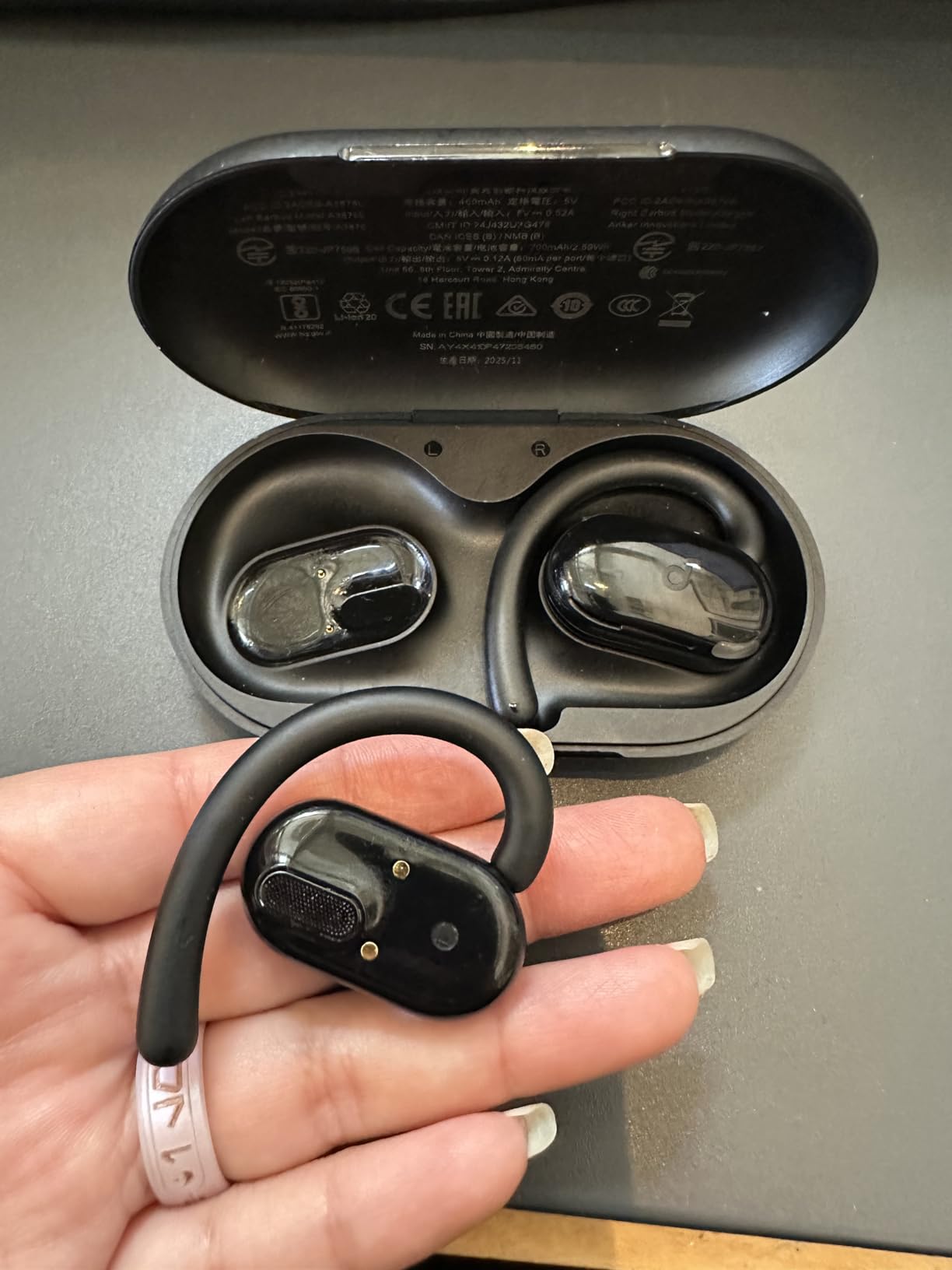 Soundcore V20i by Anker Open-Ear Headphones, Adjustable Ear Hooks, Ultra-Comfort, Snug Fit, Powerful Sound, Clear Calls, IP55, 36H Playtime, Bluetooth 5.4 Wireless Earbuds, Multipoint Connection customer photo 2