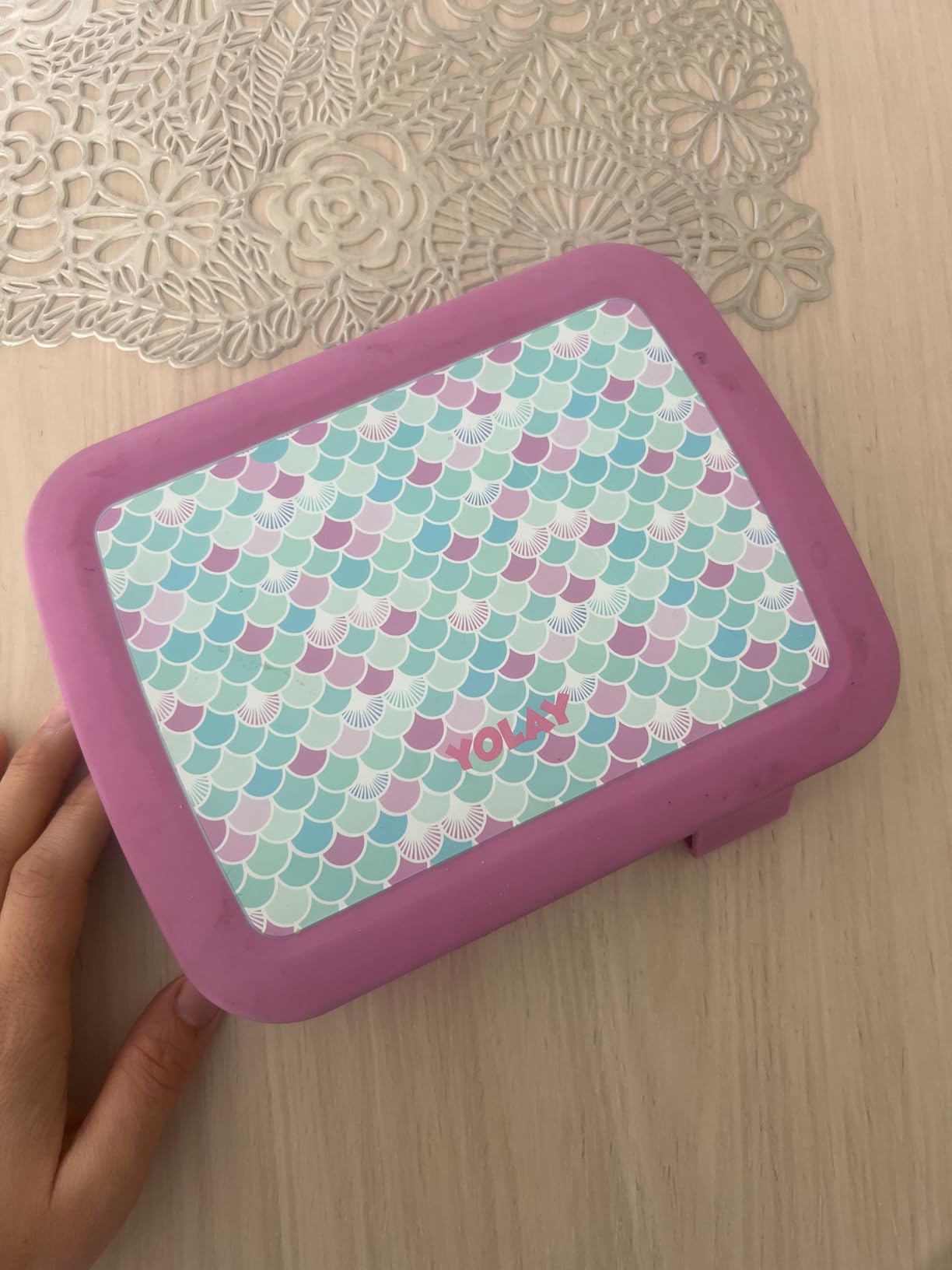 YOLAY Bento Box for Kids Lunch Box Leak-Proof, 5-Compartment Lunch Box Kids for Ages 3-10, Durable with Anti-Slip Base, Suitable for Schools, Outdoor and Travel (Mermaid) customer photo 2