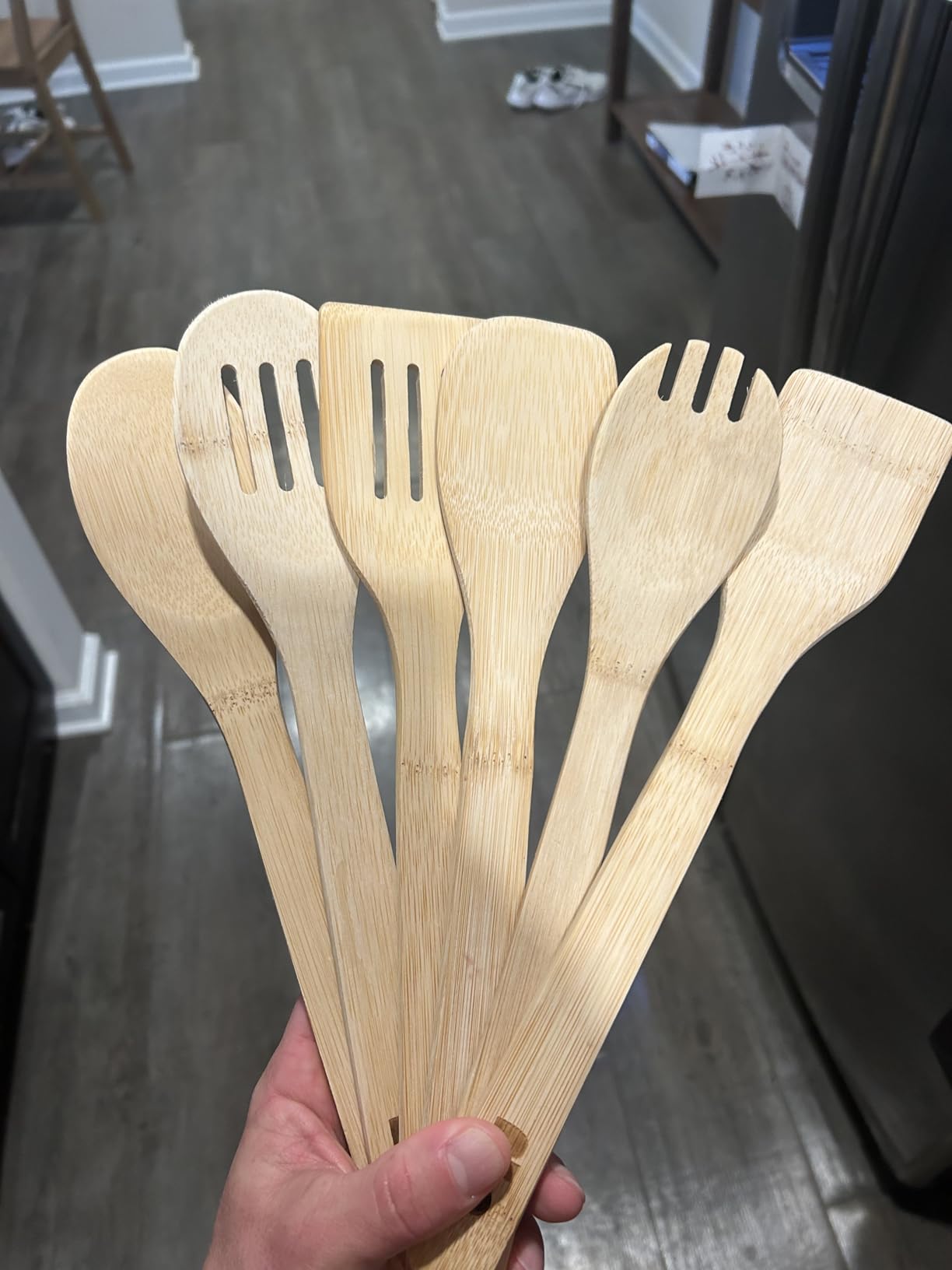 Riveira Bamboo Wooden Spoons for Cooking 3-Piece, Apartment Essentials Wood Spatula Spoon Nonstick Kitchen Utensil Set Premium Quality Housewarming Gifts for Everyday Use customer photo 1