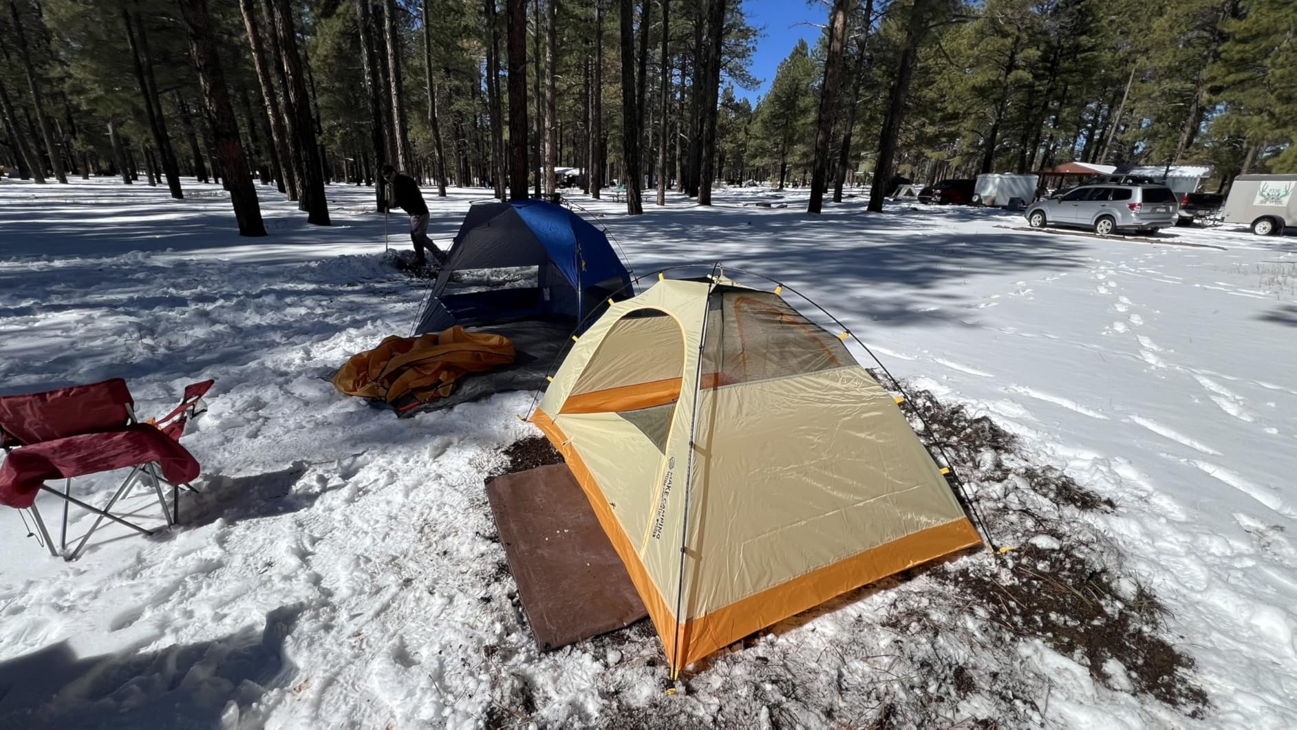 BISINNA 4 Season Tent for Backpacking Winter Tents 2 Person Lightweight Cold Weather Tents Waterproof Double Layer All Season Tent Aluminum Alloy Poles Easy Set Up for Camping, Hiking, Outdoor customer photo 1