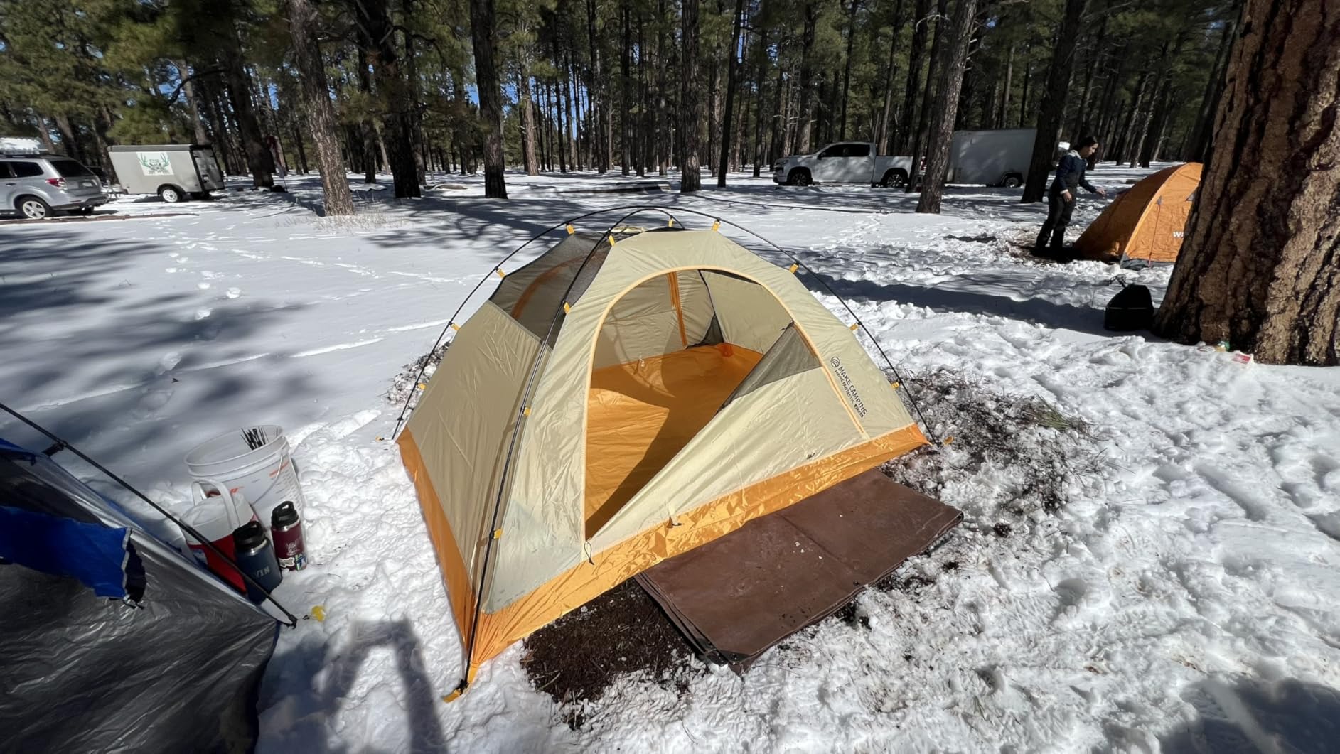 BISINNA 4 Season Tent for Backpacking Winter Tents 2 Person Lightweight Cold Weather Tents Waterproof Double Layer All Season Tent Aluminum Alloy Poles Easy Set Up for Camping, Hiking, Outdoor customer photo 2