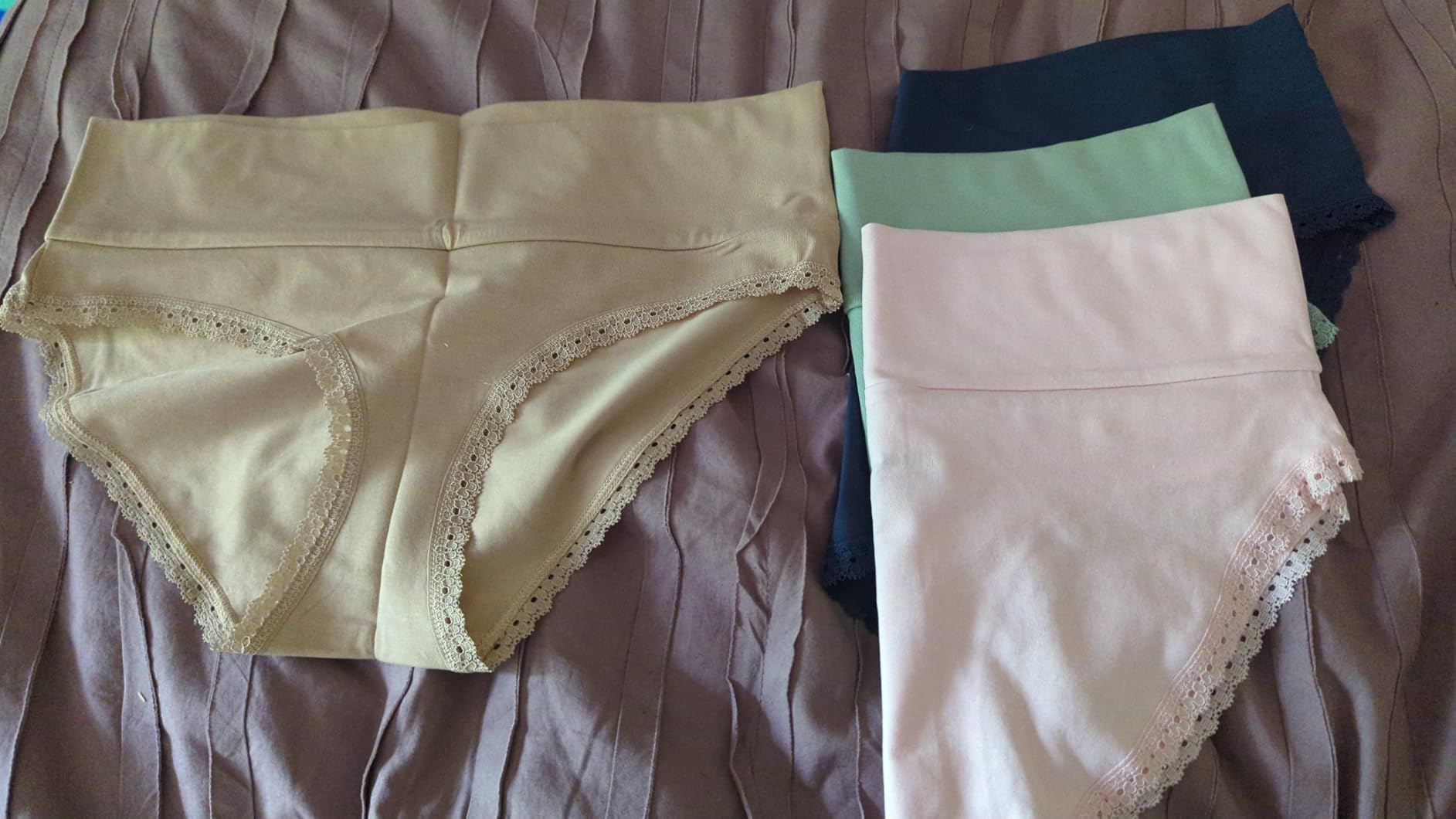 Pact Organic Cotton Maternity Foldover Hipster Underwear for Pregnancy Postpartum, 4 pack customer photo 1