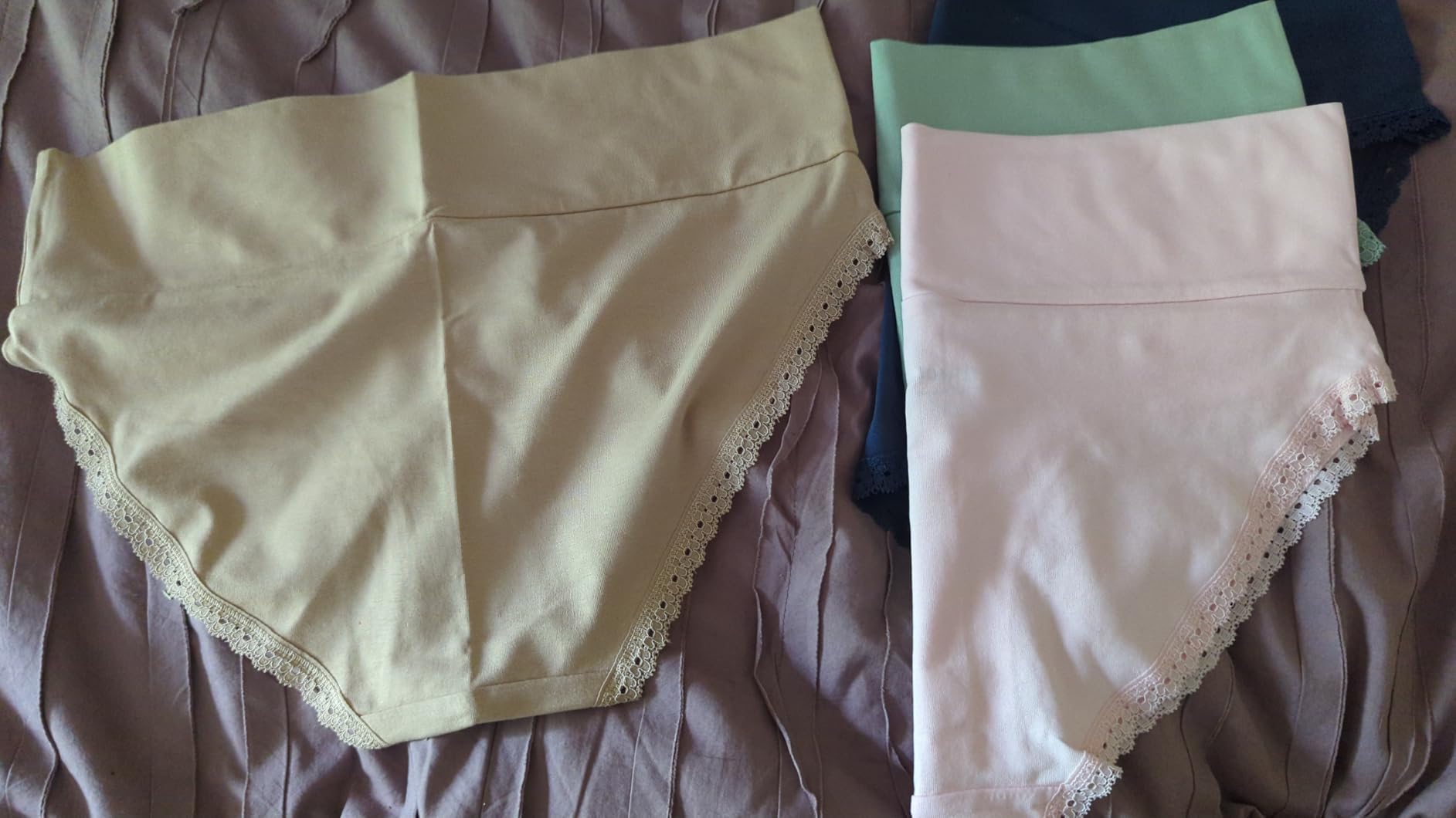 Pact Organic Cotton Maternity Foldover Hipster Underwear for Pregnancy Postpartum, 4 pack customer photo 2