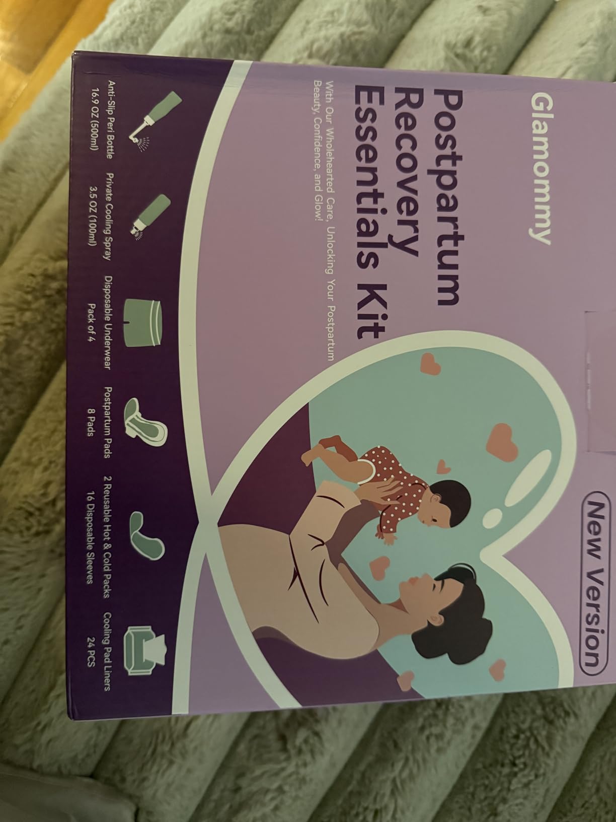 Glamommy Postpartum Recovery Essentials Kit for Women, Labor & Delivery Postpartum Care, Peri Bottle, Cooling Spray, Disposable Postpartum Underwears, Postpartum Pads, Hot&Cold Packs, Soothing Liners customer photo 1