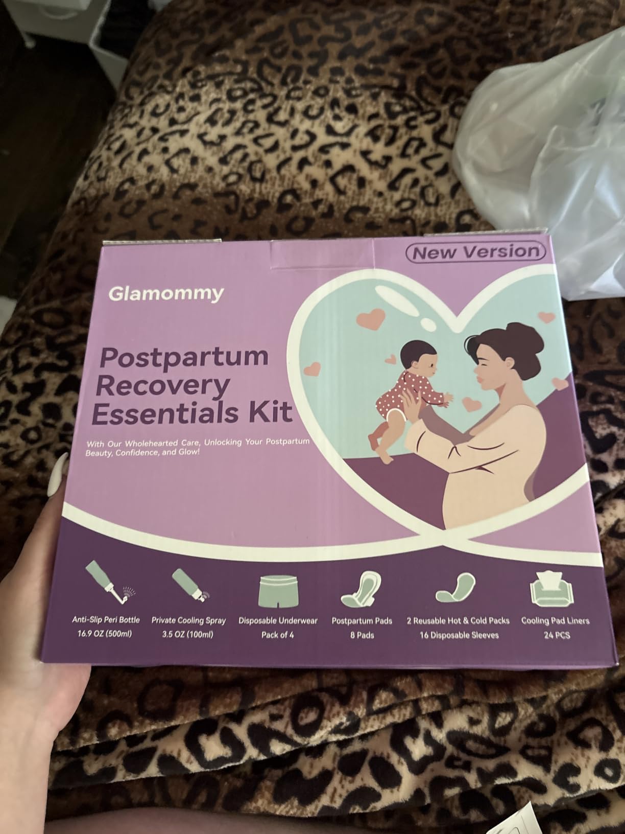 Glamommy Postpartum Recovery Essentials Kit for Women, Labor & Delivery Postpartum Care, Peri Bottle, Cooling Spray, Disposable Postpartum Underwears, Postpartum Pads, Hot&Cold Packs, Soothing Liners customer photo 2