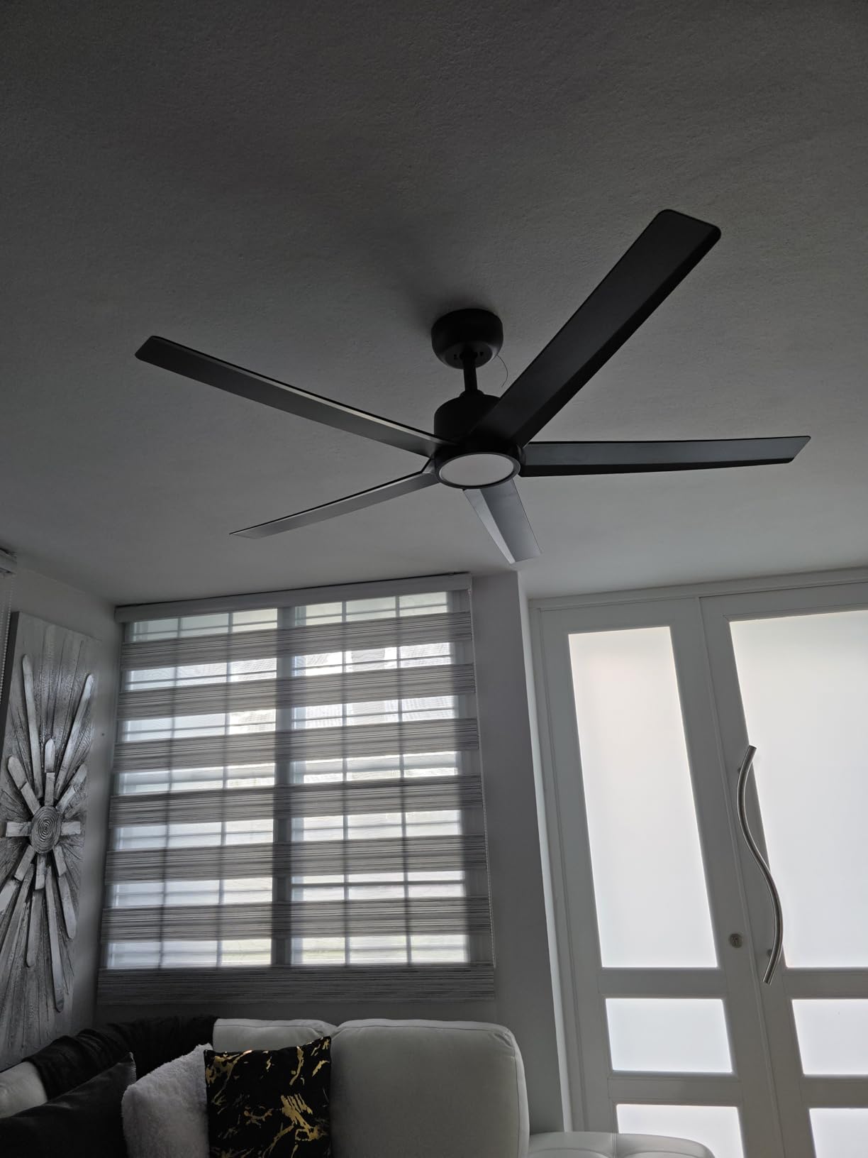 ocioc 52 Inch Smart Ceiling Fan, Modern Ceiling Fans with Lights and Remote, Compatible with Alexa/Google Home/APP, Reversible, Dimmable, 3 CCT, Timer, Black Ceiling Fan for Bedroom, Living Room customer photo 2