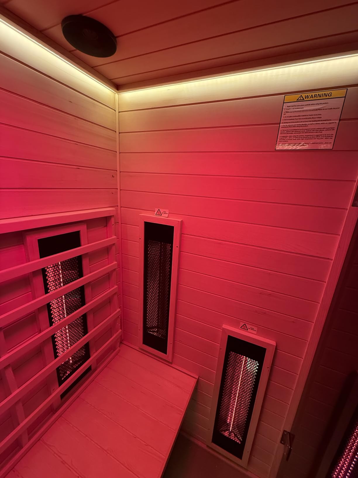 Ceramic Infrared Sauna, 1 Person Infrared Sauna, Hemlock Wood Home Sauna Spa, Far Infrared Sauna Indoor, Low EMF Infrared Saunas for Home with Smart Display, Bluetooth Speaker customer photo 1