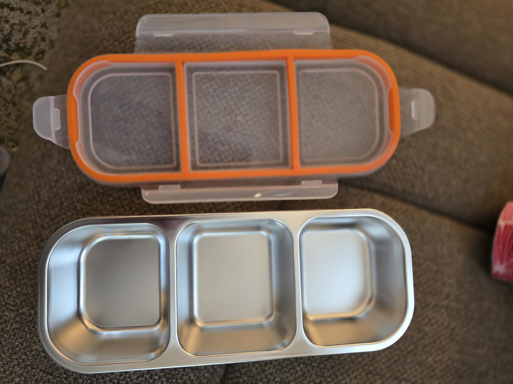 KTKUDY 3 Pack Stainless Steel Snack Container for Kids & Adults - Large - Leak-Proof 3-Compartment Stackable Snack Lunch Box for Daycare, School, Work & Travel customer photo 1