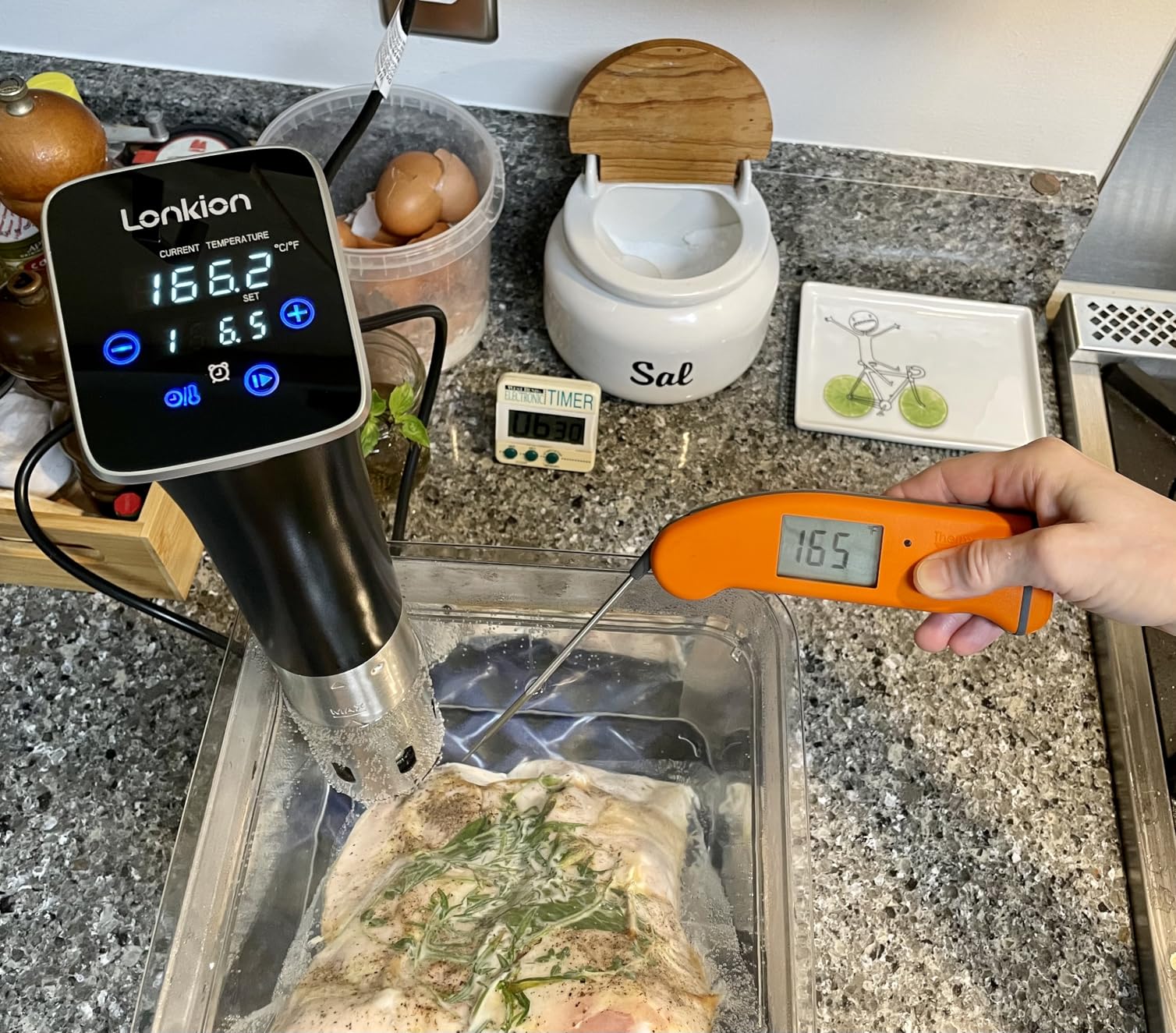 Lonkion Sous Vide Cooker Machine, Temperature Control, 1100W IPX7 Immersion Circulator, Fast Heating, Home Kitchen Use, Easy to Store customer photo 1