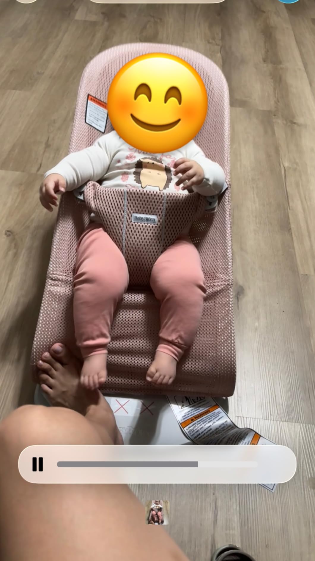 BabyBjorn Bouncer Bliss, Woven melange, Light Beige | 2-in-1 Adjustable Baby Bouncer Seat and Toddler Chair, Newborn to Toddler (8-29 lbs), 4 Positions, Lightweight & Portable customer photo 1