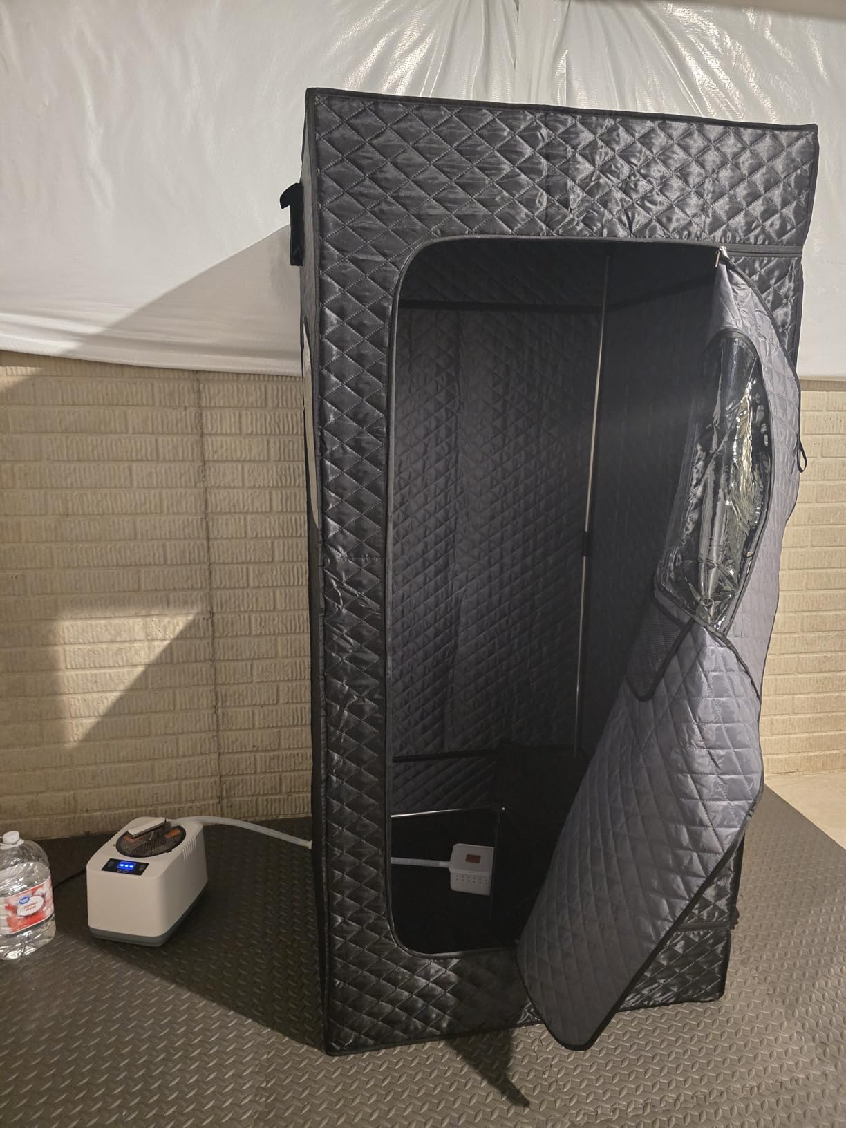 KASUE Portable Steam Sauna Tent for Home, Infrared Sauna with 3L Steamer, 9 Temp Levels & 99 Min Timer, 5-Layer Waterproof Insulated, Folding Chair Included customer photo 1