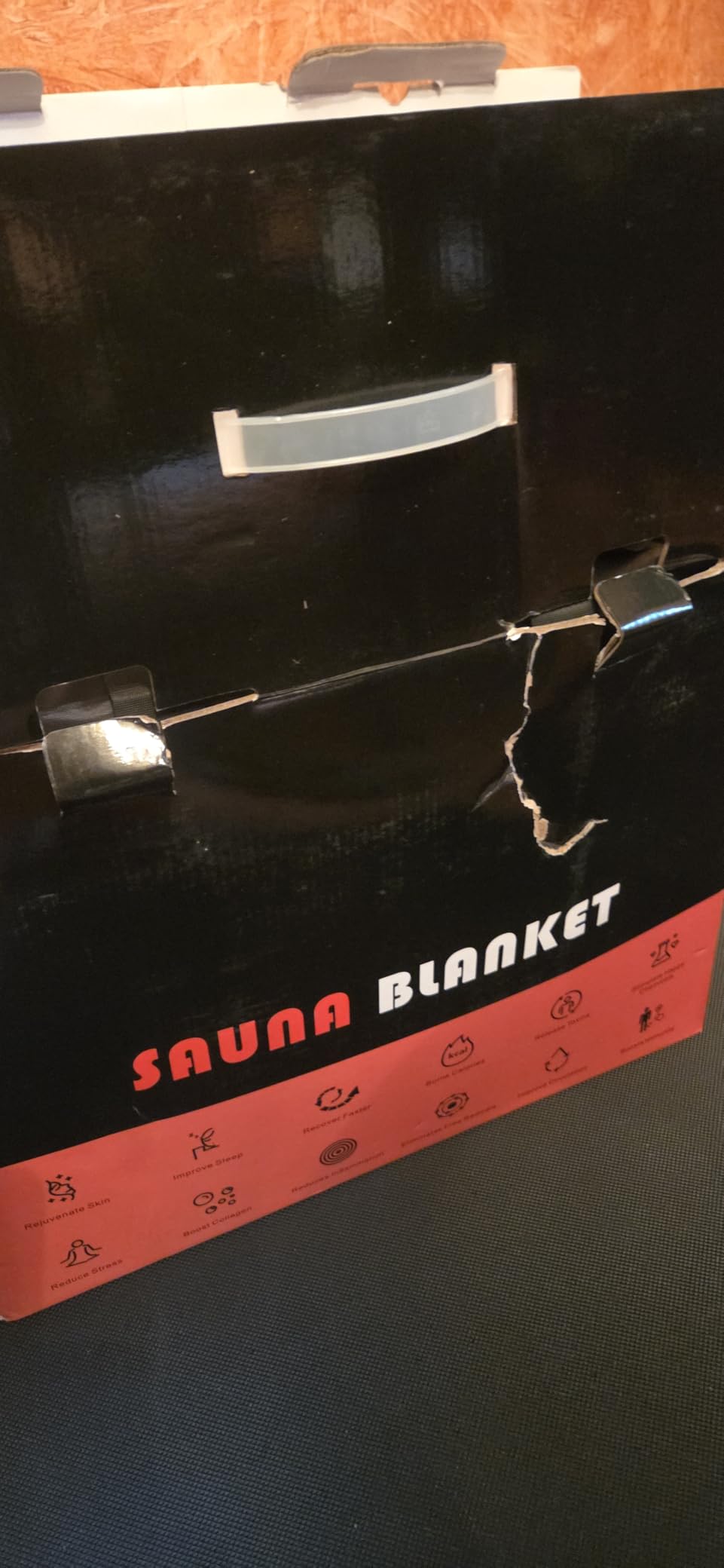Infrared Sauna Blanket for Home, Low EMF Carbon Crystal Heating, Portable Dry Sauna Bag for Relaxation, Detoxification, 5.9ft x 2.6ft, Sleeveless-Black customer photo 1