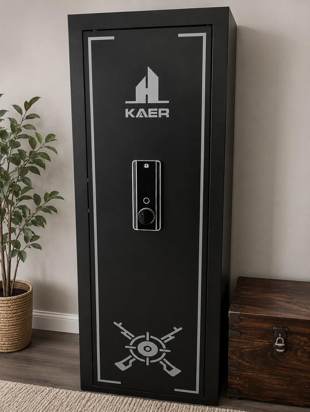 KAER Biometric Gun Safe Rifle,Gun Safes for Rifles and Pistols Holds 14-15 Firearms with Adjustable Racks & Pistol Storage,Fingerprint Keypad Lock Gun Cabinet for Home & Hunting for Enthusiasts customer photo 2