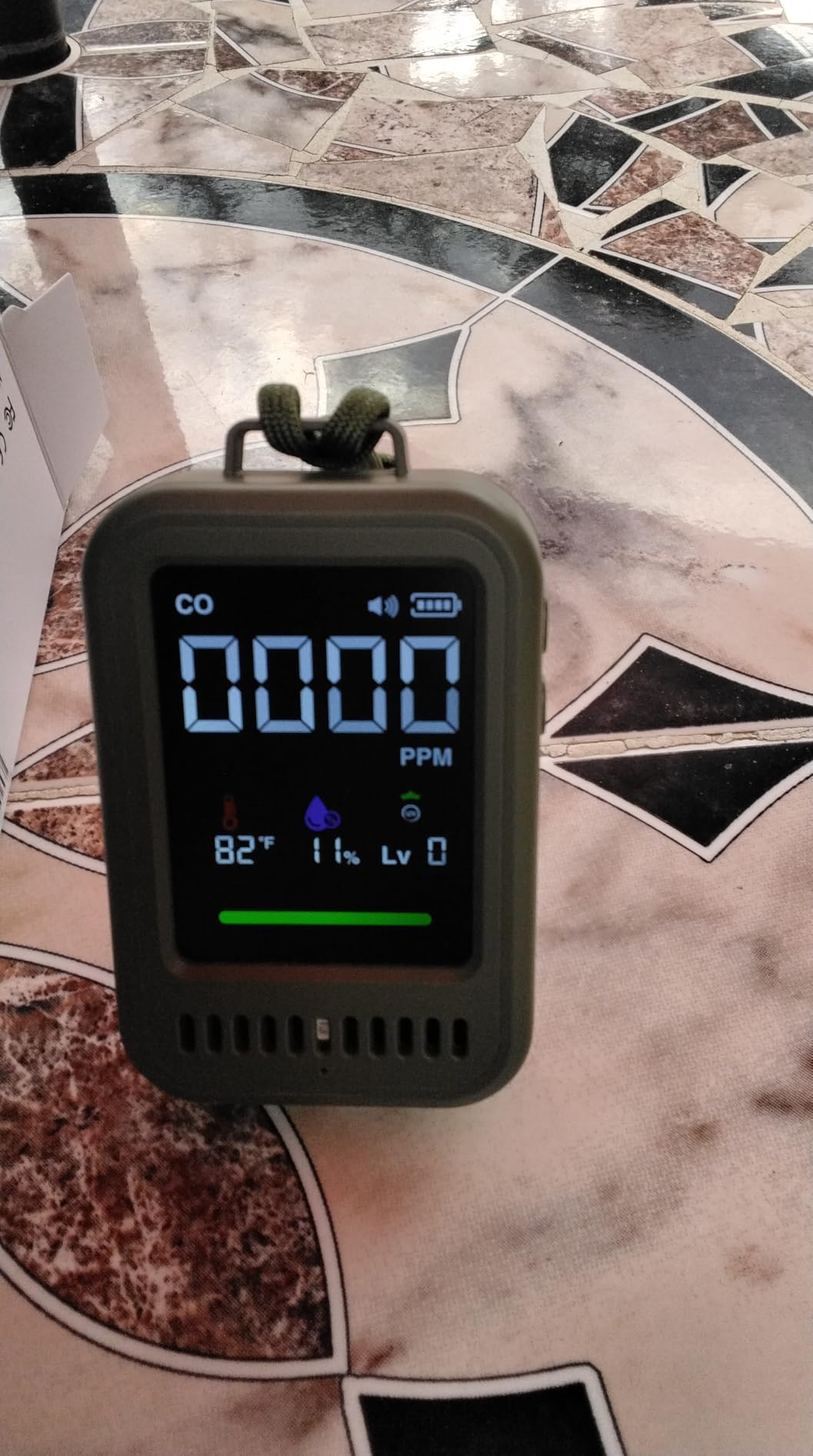 Portable Carbon Monoxide Detector for Travel, 4-in-1 CO Detector with Audible & Visual Alerts, Magnetic Lanyard, 220H Standby, CO Monitor/Temp/Humidity/UV Sensor for Camping, Home, RV, Car (Olive) customer photo 2
