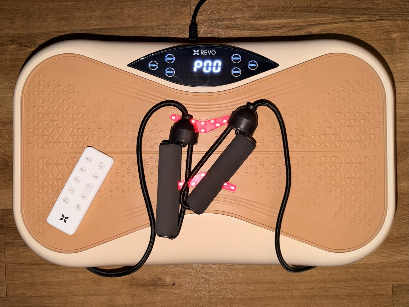 REVO Wave Board with Red Light Therapy | Vibration Plate for Lymphatic Drainage with Bluetooth Speakers, Resistance Bands, Remote | Exercise Machine for Full Body Workout Platform | 330 Lbs Capacity customer photo 1