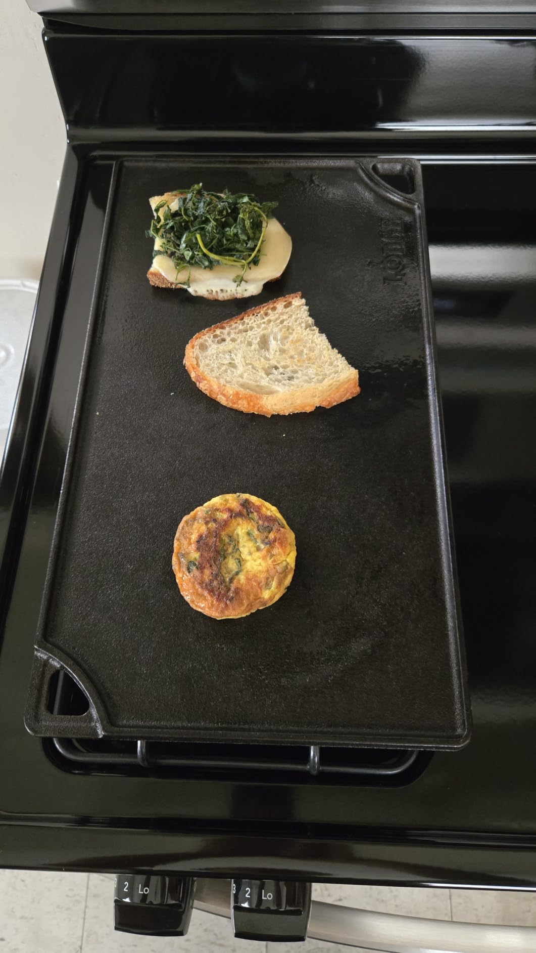 Lodge Reversible Cast Iron Grill/Griddle Pan 16.75 x 9.5 - Pre-Seasoned Dual-Sided Double Burner for BBQ, Eggs, Pancakes, Burgers - PFAS Free Cookware - Flat Top Plate for Oven, Grill, & Campfire customer photo 2