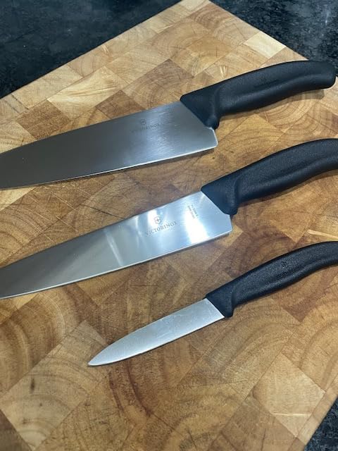 Victorinox Swiss Classic Chef's Knife Set - Balanced Cooking Knives for Kitchen Accessories - Ergonomic Meat, Vegetable & Fruit Knives - Black Handle, Straight Edge, 3-Piece Set customer photo 1