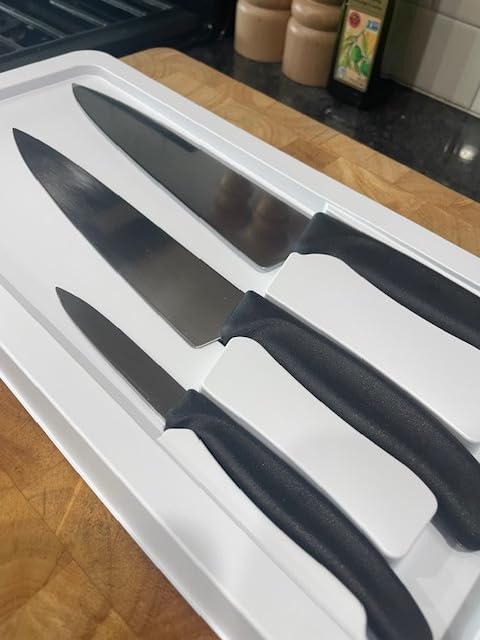 Victorinox Swiss Classic Chef's Knife Set - Balanced Cooking Knives for Kitchen Accessories - Ergonomic Meat, Vegetable & Fruit Knives - Black Handle, Straight Edge, 3-Piece Set customer photo 2