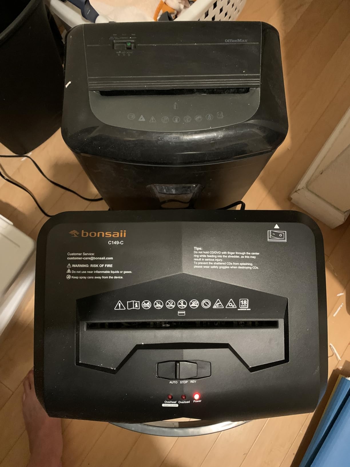 Bonsaii Paper Shredder, 18-Sheet 60-Minutes Shredder for Office Heavy Duty Cross-Cut Shredder with 6 Gallon Pullout Basket 4 Casters (C149-C) customer photo 1