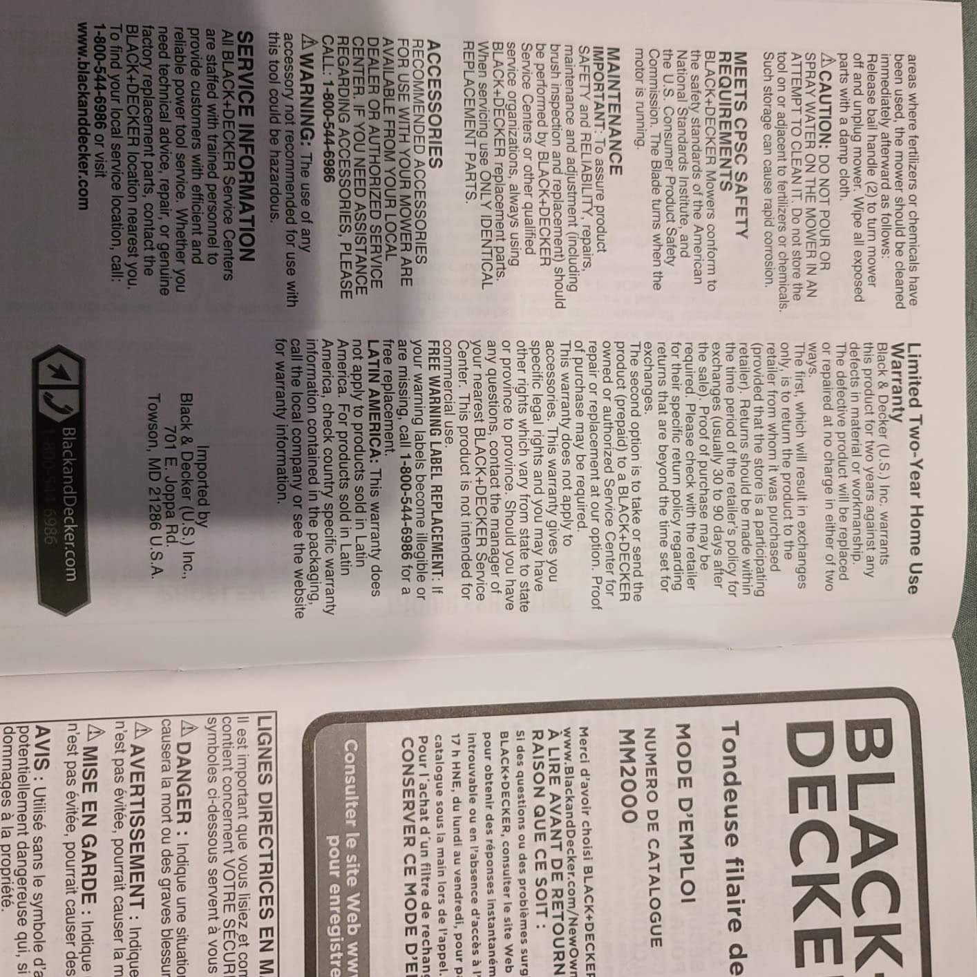 BLACK+DECKER 20-Inch Corded Electric Lawn Mower, Ultra Light Push Mower, 13-Amp High Output Motor, 3 in 1 Cutting Versatility, Tool Free Height Adjustment, 7-setting Cutting Height (MM2000) customer photo 1