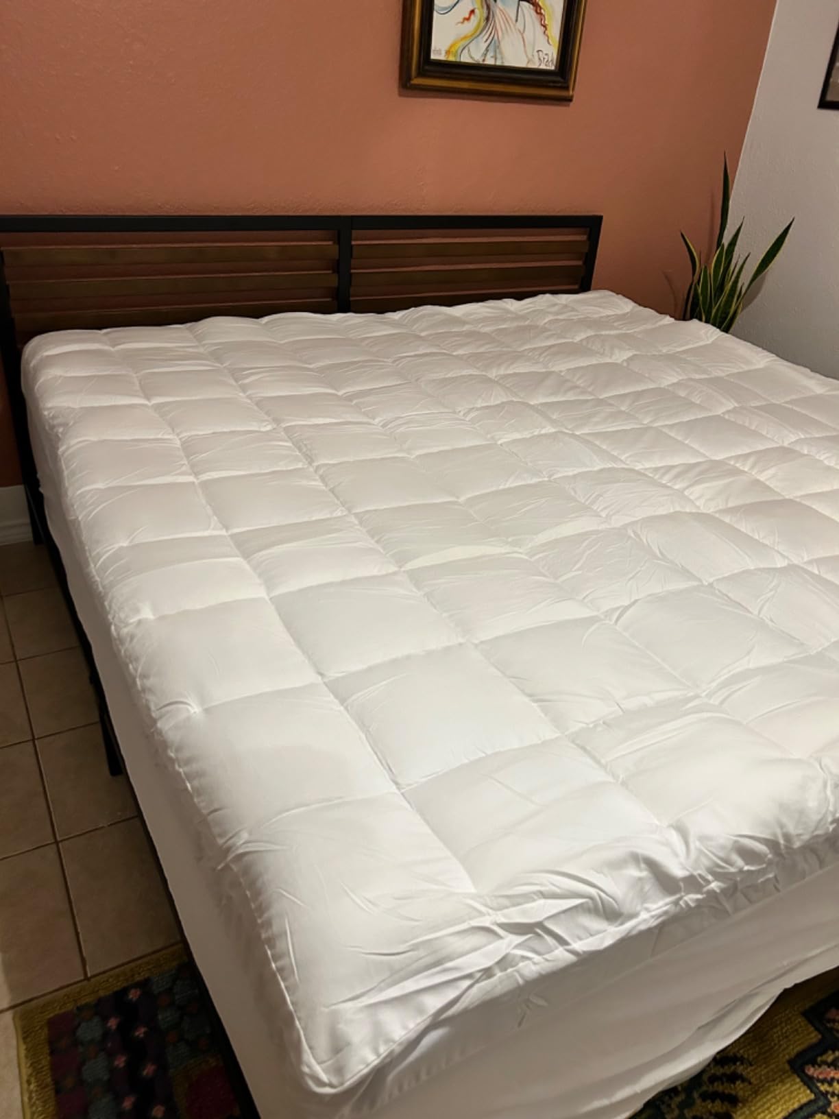 Sleep Innovations Dual Layer 4 Inch Memory Foam Mattress Topper, King Size, Ultra Soft Support, 3 Inch Cooling Gel Memory Foam Plus 1 Inch Fluffy Pillow Top Cover customer photo 2