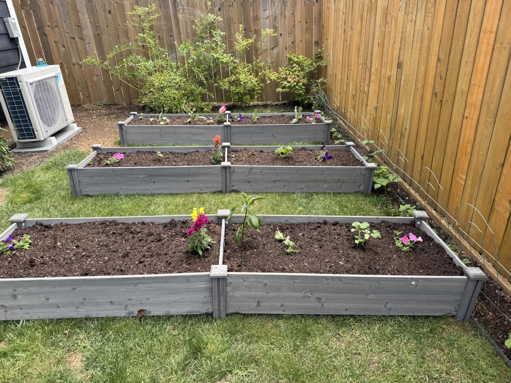 Yaheetech 8x4ft Wooden Horticulture Raised Garden Bed Divisible Elevated Planting Planter Box for Flowers/Vegetables/Herbs, Natural Wood customer photo 1