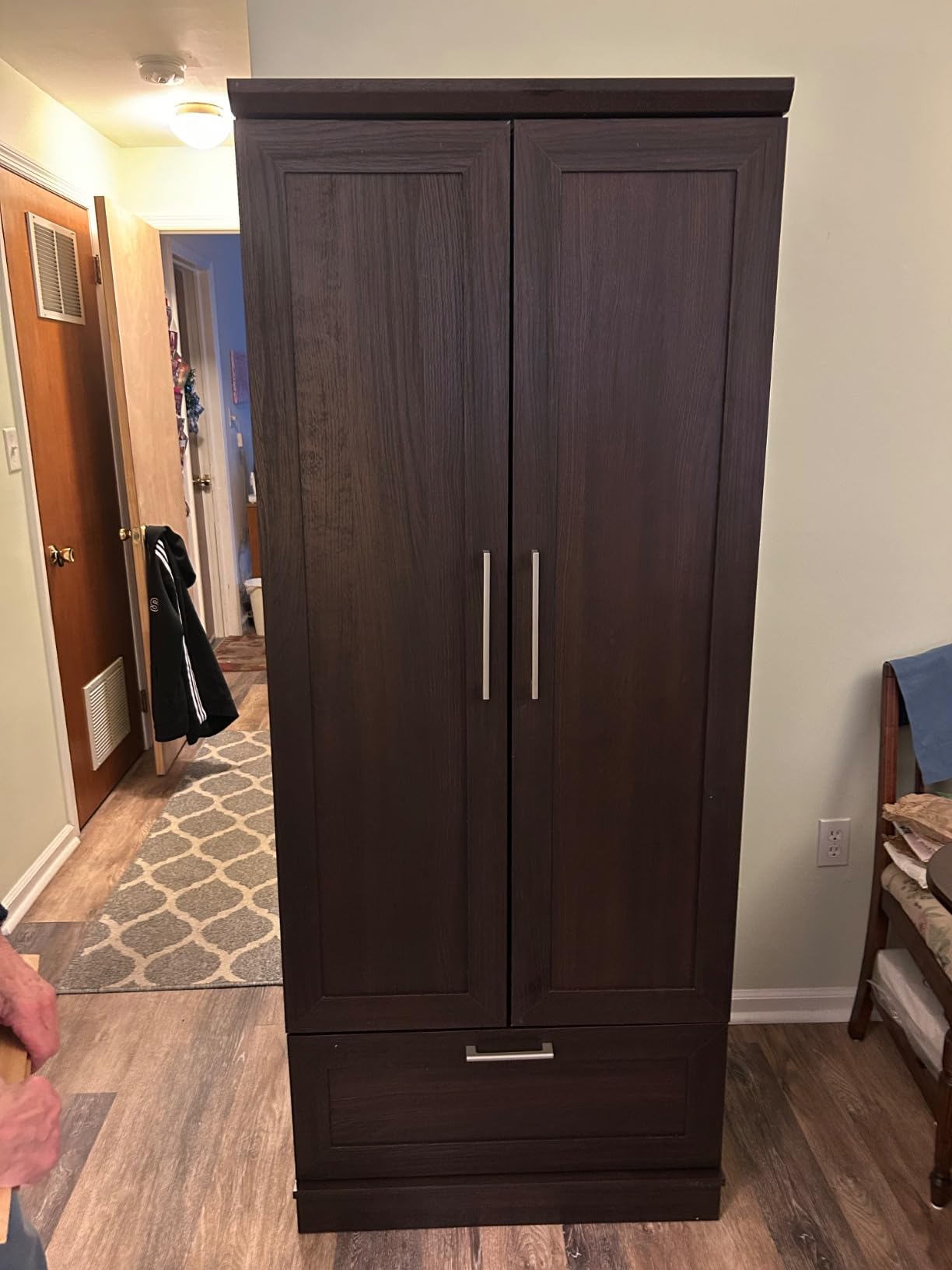 Sauder HomePlus Wardrobe/Storage Cabinet, Spacious Hidden Storage, Wardrobe Armoire, 29.1x20.9x71.2 - Soft White Finish customer photo 1