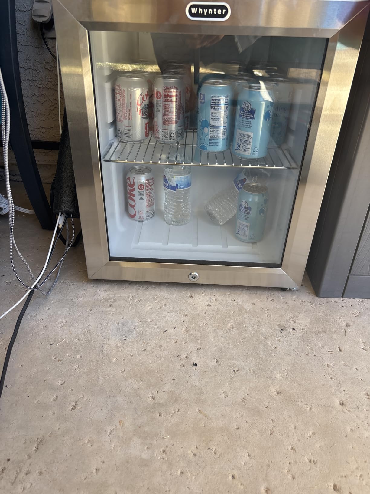 Whynter Beverage Refrigerator with Double-Layer Glass Door, 68-Can 1.6 Cu Ft Freestanding Drink Mini Fridge, BR-062WS, Stainless Steel customer photo 1