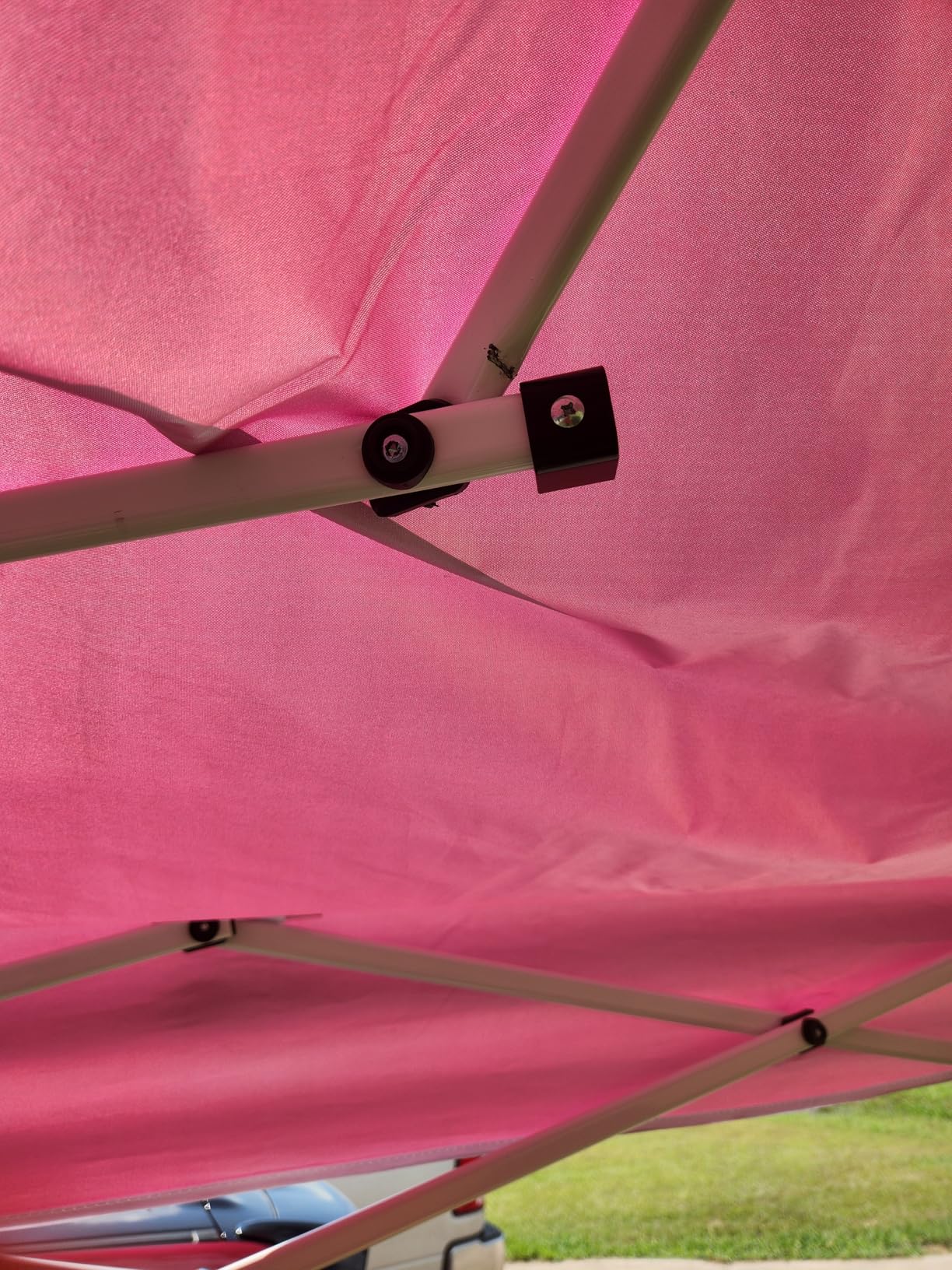 EAGLE PEAK 10x10 Pop Up Canopy Tent Easy Up Canopy Outdoor, White | Patented PeakPush™ Center Lock, 1 Person Setup Portable Pop Up Tent, Beach, Markets, Camping Sport Events, Wheeled Carry Bag customer photo 2