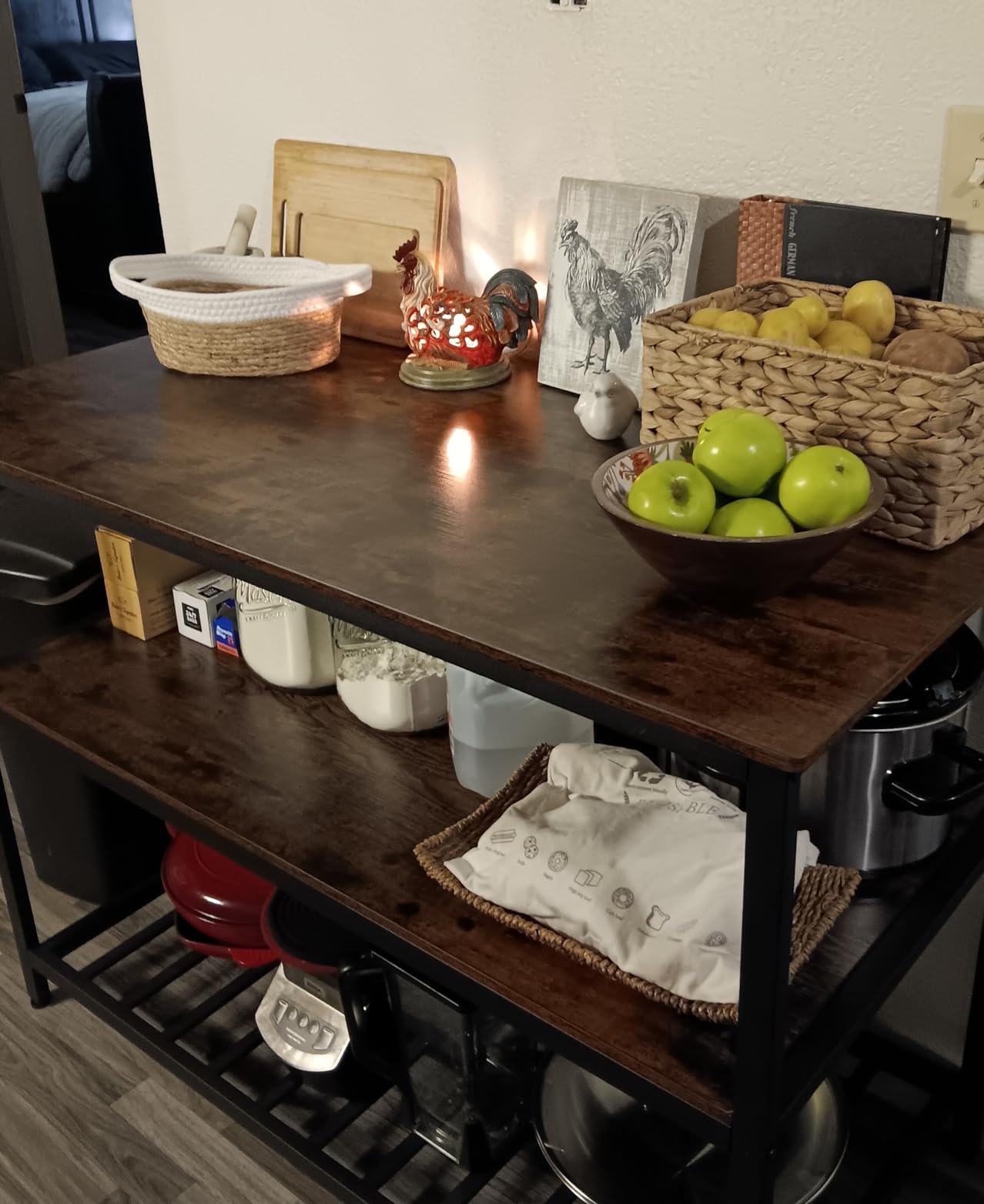 VASAGLE Kitchen Island with 3 Shelves, Storage Cabinet, Steel Structure customer photo 1