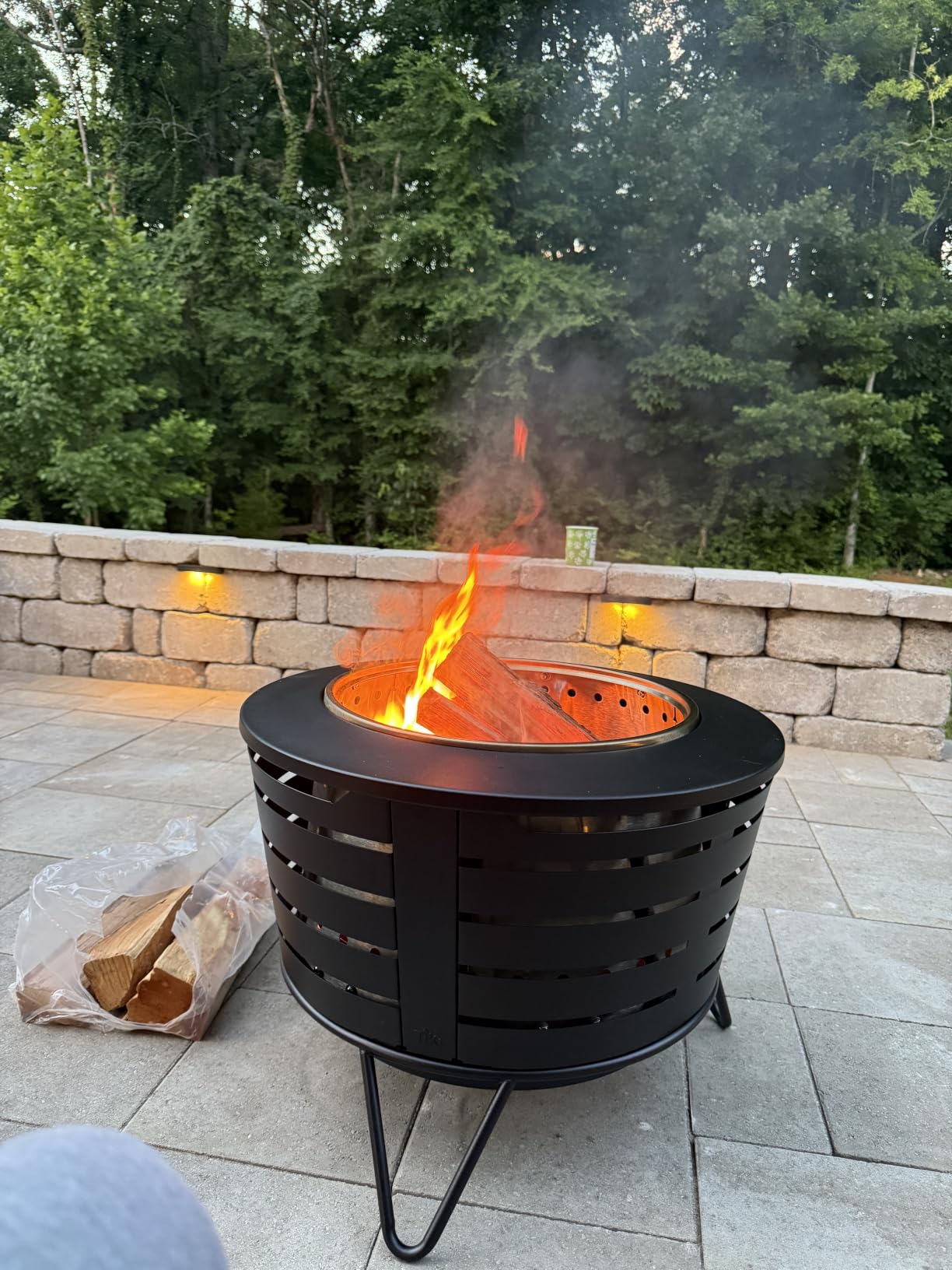 TIKI Patio Smokeless Fire Pit, 25 in Wood Burning Fire Pit with Cover customer photo 1