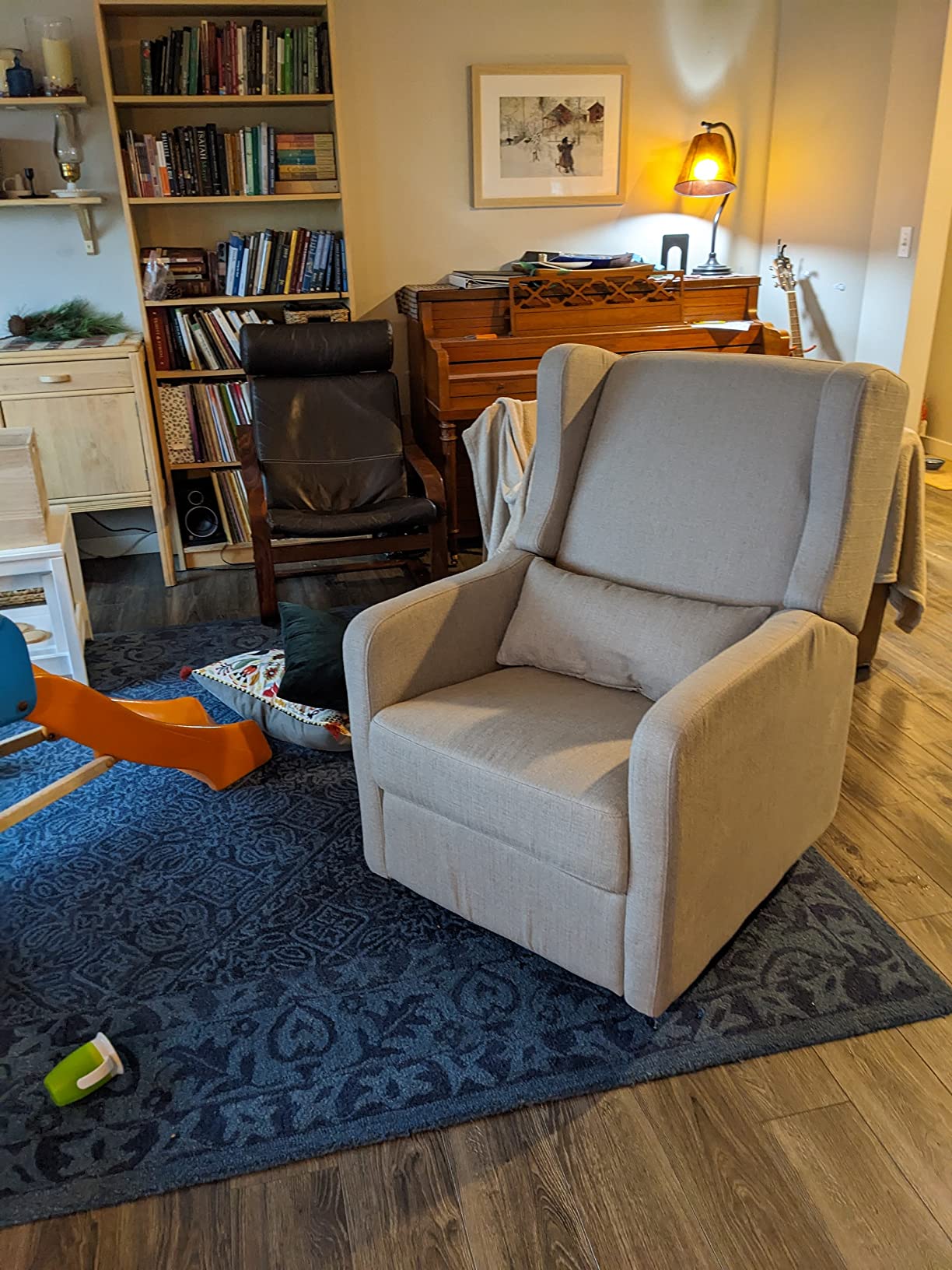 Carter's Arlo Glider Recliner Nursery Chair - Water & Stain Resistant Glider Rocking Chair for Nursery - GREENGUARD Gold, FSC & Certi-PUR US Certified - Cozy Cream Swivel Rocker Recliner Chair customer photo 1