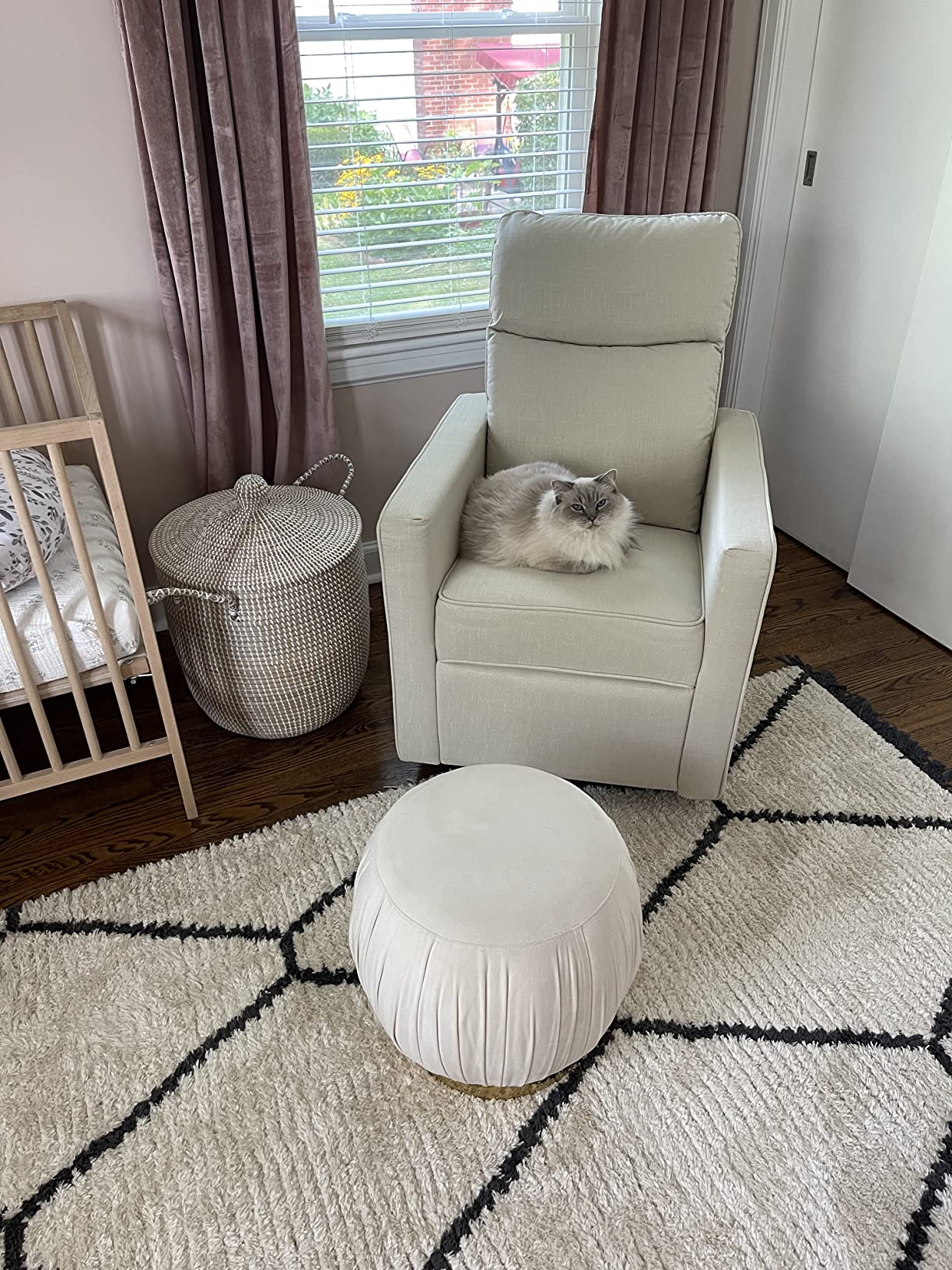 DaVinci Gabby Pillowback Swivel Glider in Natural Oat, Greenguard Gold & CertiPUR-US Certified customer photo 1