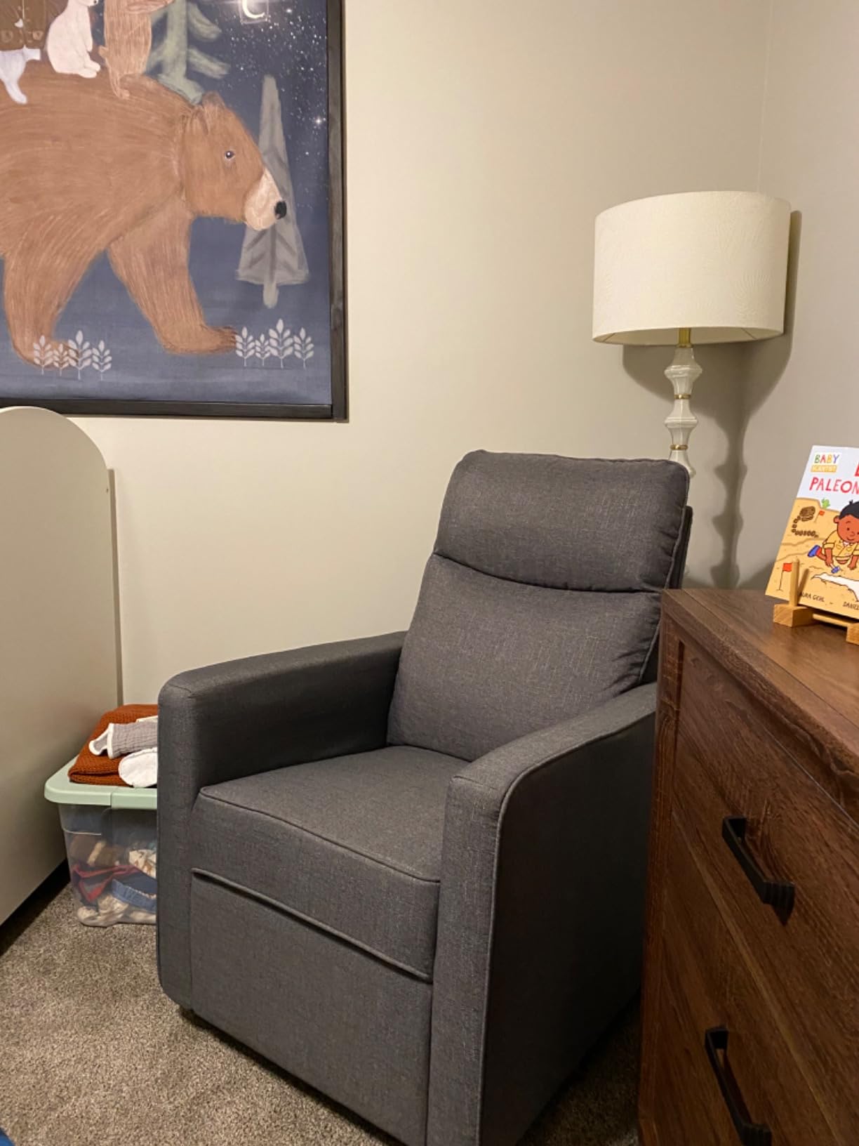 DaVinci Gabby Pillowback Swivel Glider in Natural Oat, Greenguard Gold & CertiPUR-US Certified customer photo 2