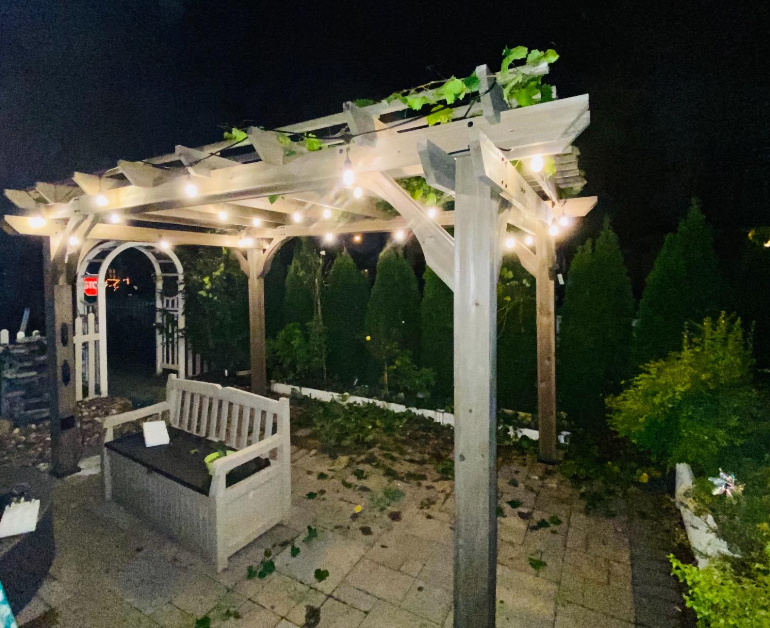 Backyard Discovery Somerville 14' x 10' Cedar Wood Pergola Kit with Trellis Roof, All-Season Durability, High-Wind Rating, PowerPort customer photo 1