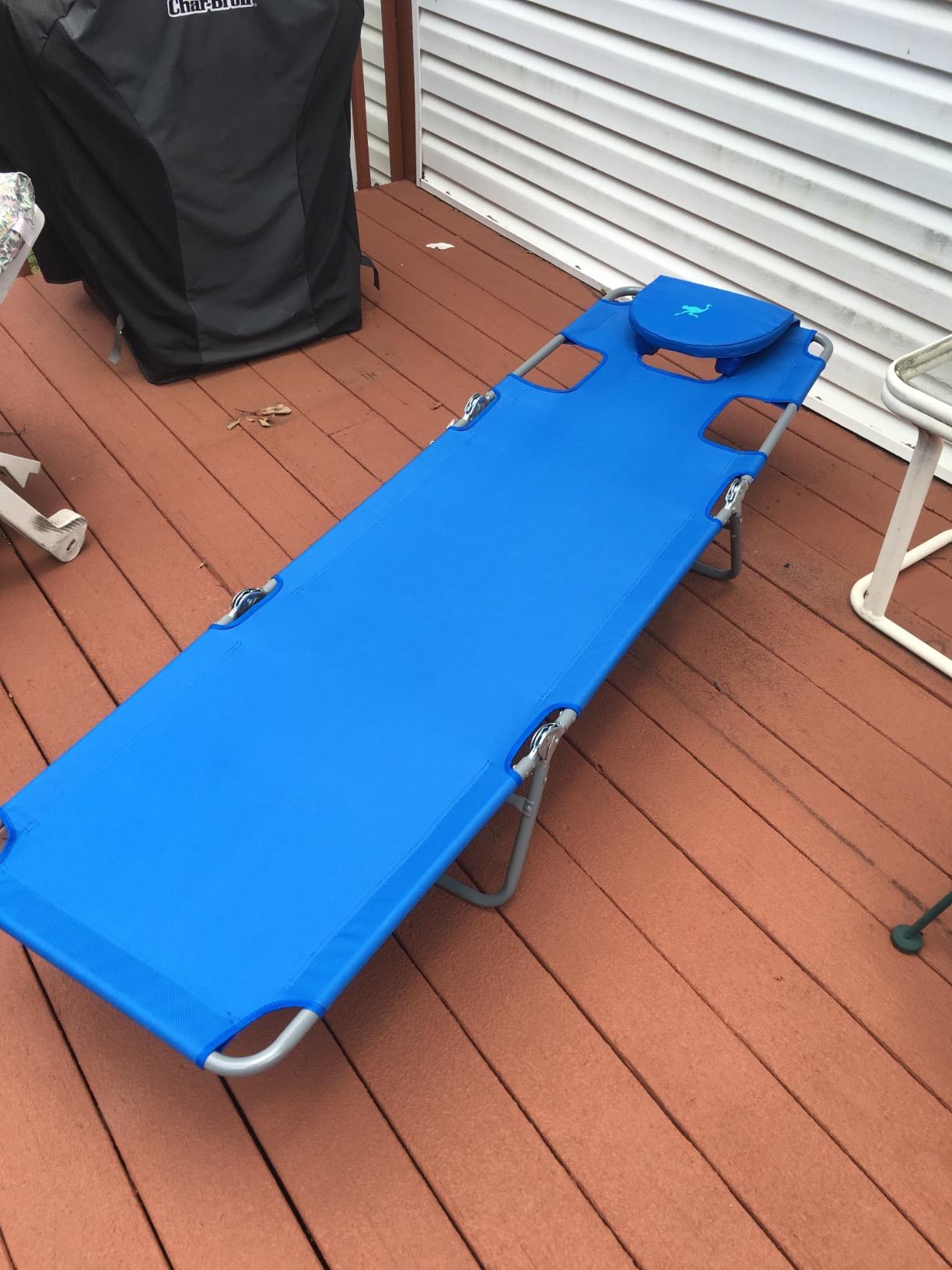 Ostrich the Original Chaise 72 x 22 Inch Lounge Portable Reclining Lounger, Outdoor Patio, Beach, Lawn, Camping, or Pool Tanning Chair, Teal customer photo 2